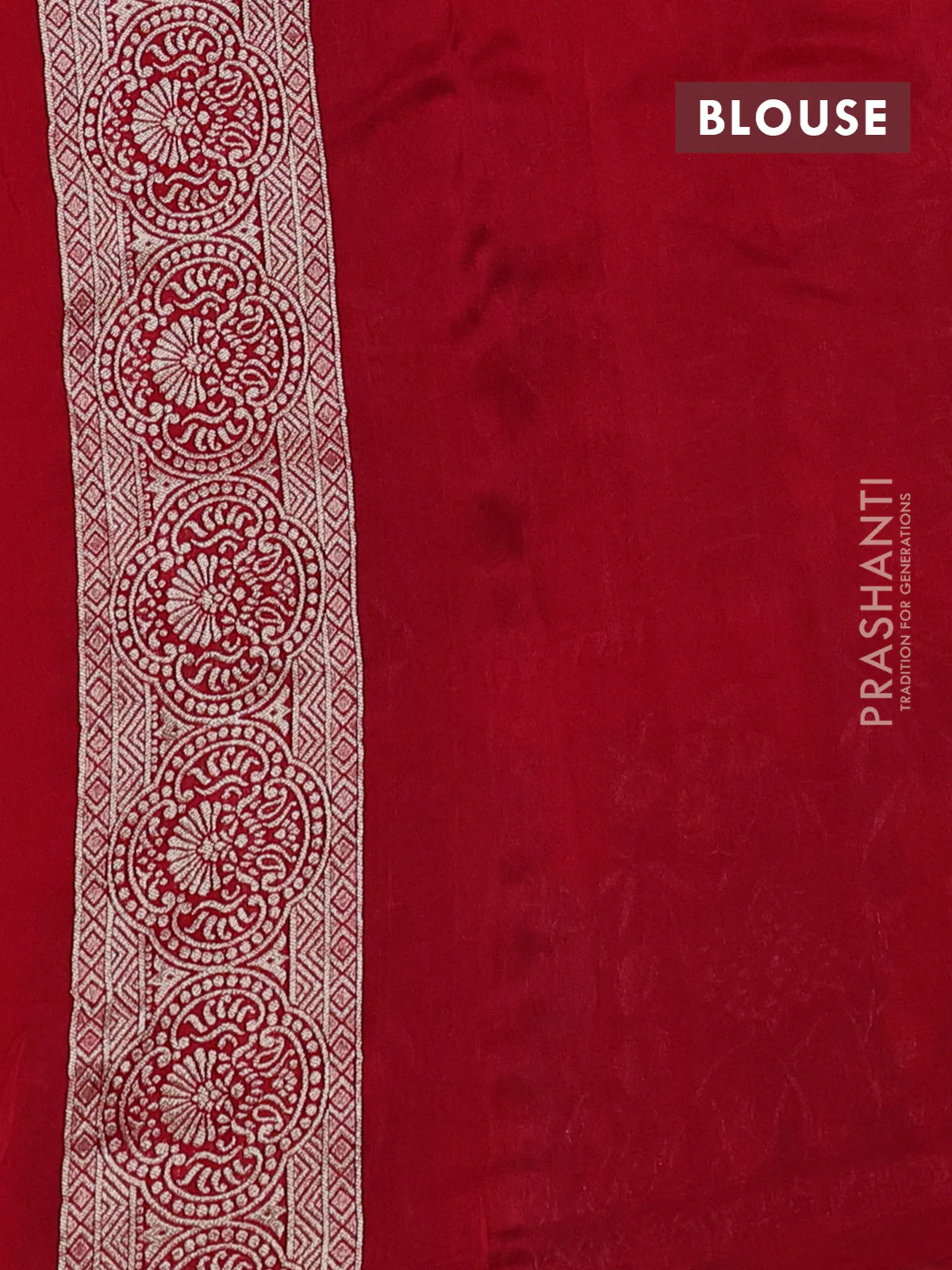 Banarasi raw silk saree maroon with silver zari woven buttas and zari woven paithani style border - Image 3