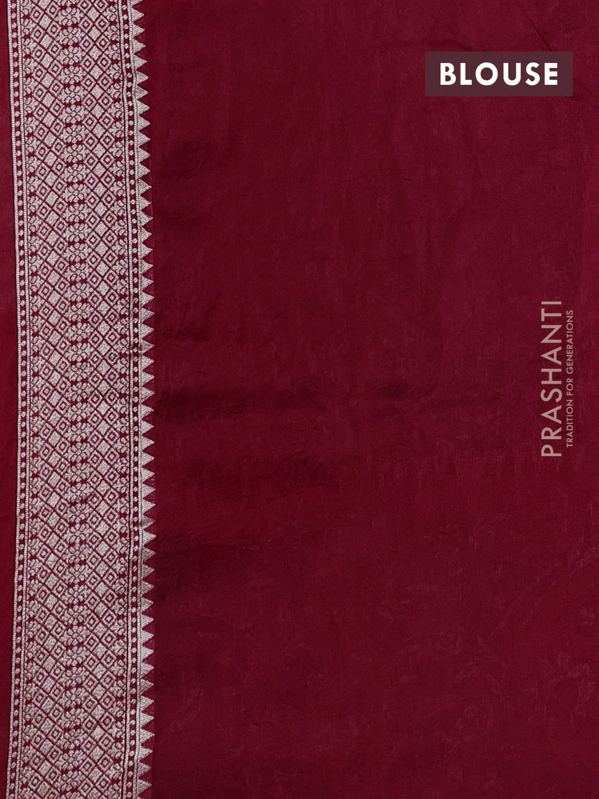 Banarasi raw silk saree maroon with zari woven buttas and zari woven paithani style border - Image 3