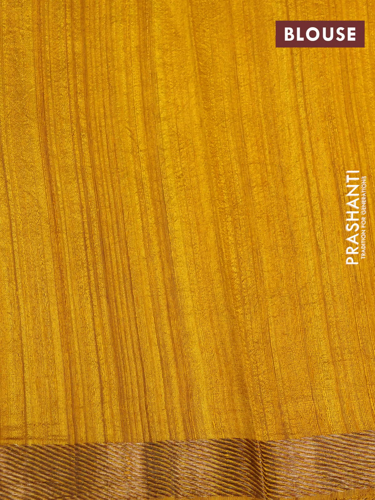 Banarasi raw silk saree mustard yellow with thread & zari weaves and woven border - Image 3