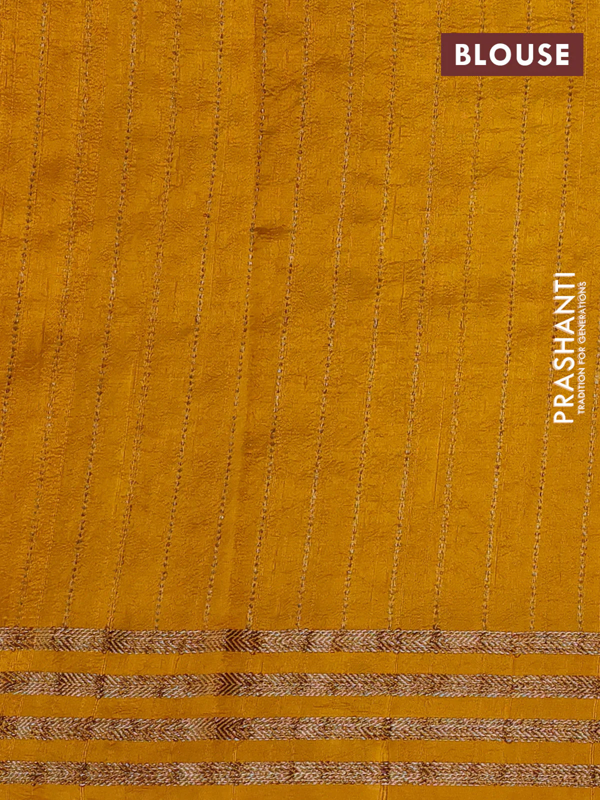 Banarasi raw silk saree mustard yellow with woven buttas and woven border - Image 3
