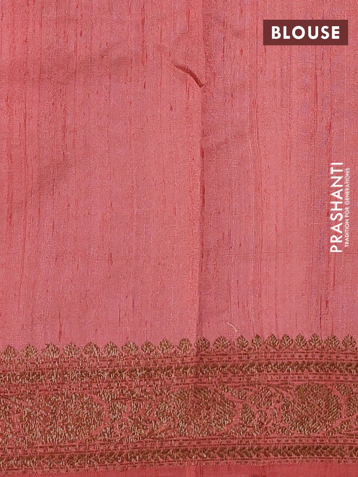 Banarasi raw silk saree peach shade and pink with allover rangkat weaves and woven border - Image 3