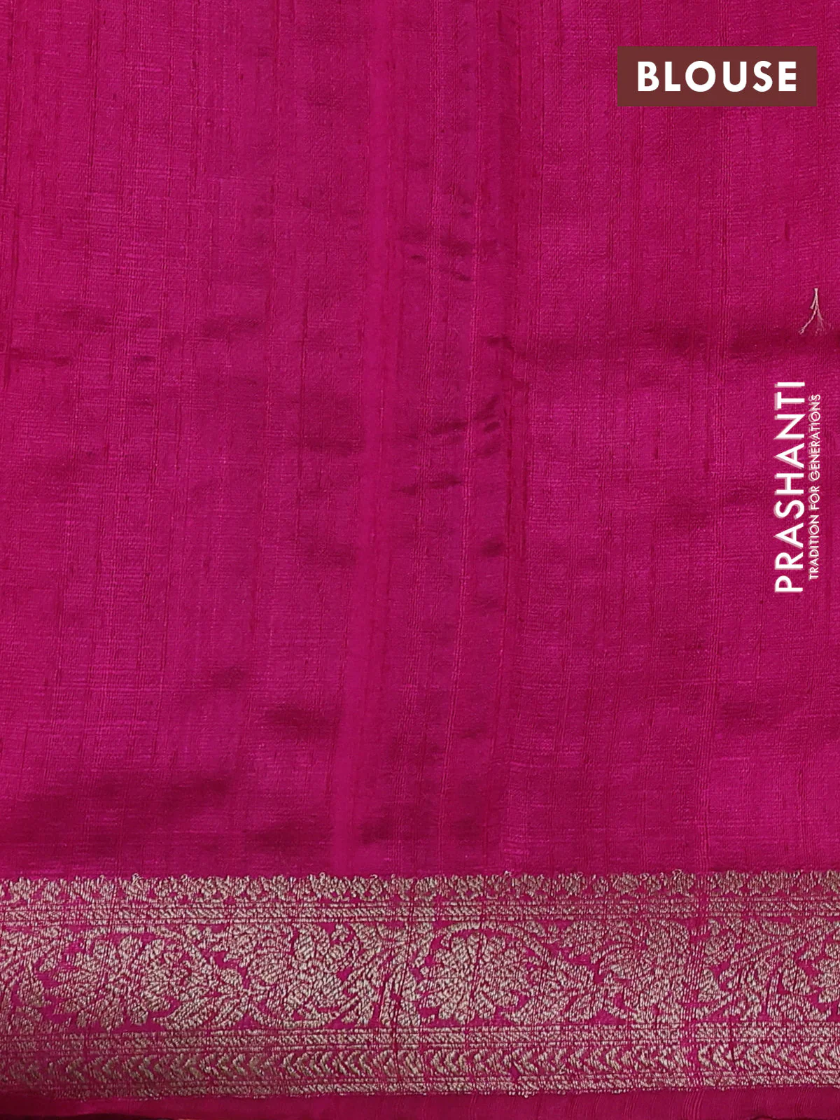 Banarasi raw silk saree peach shade and pink with thread & zari woven buttas and woven border - Image 3
