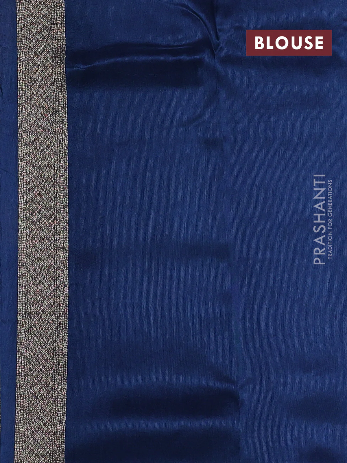 Banarasi raw silk saree peacock blue with thread & zari woven buttas and floral design woven border - Image 3