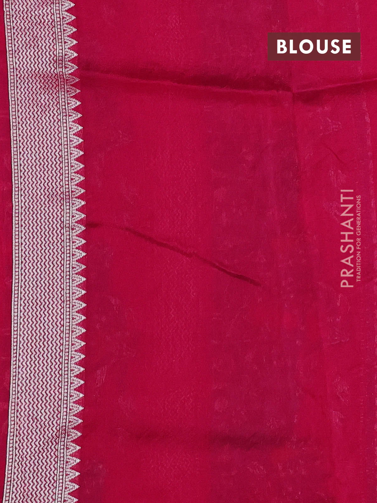 Banarasi raw silk saree pink with silver zari woven buttas and silver zari woven paithani style border - Image 3