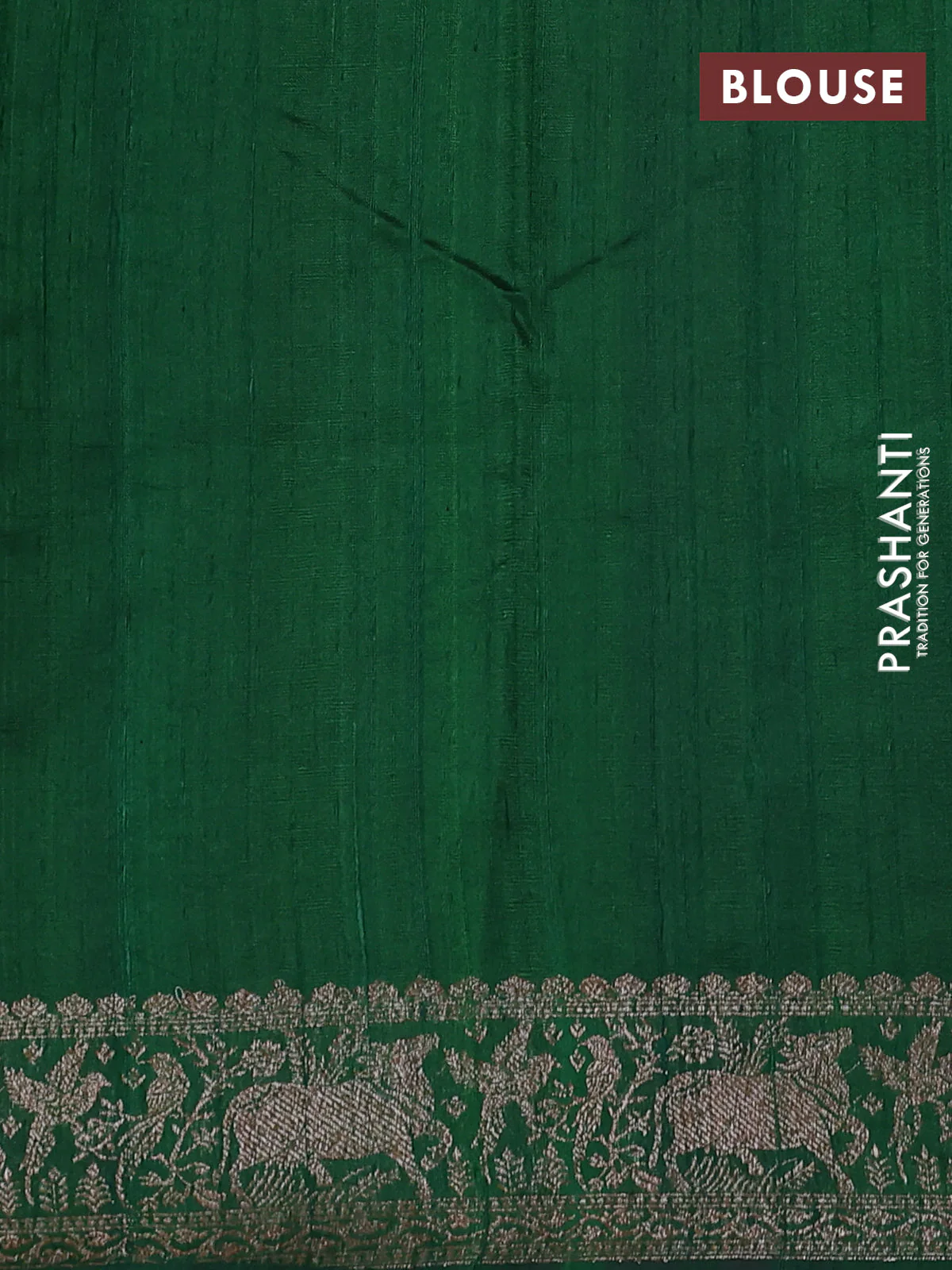 Banarasi raw silk saree purple and green with thread & zari woven buttas and woven border - Image 3
