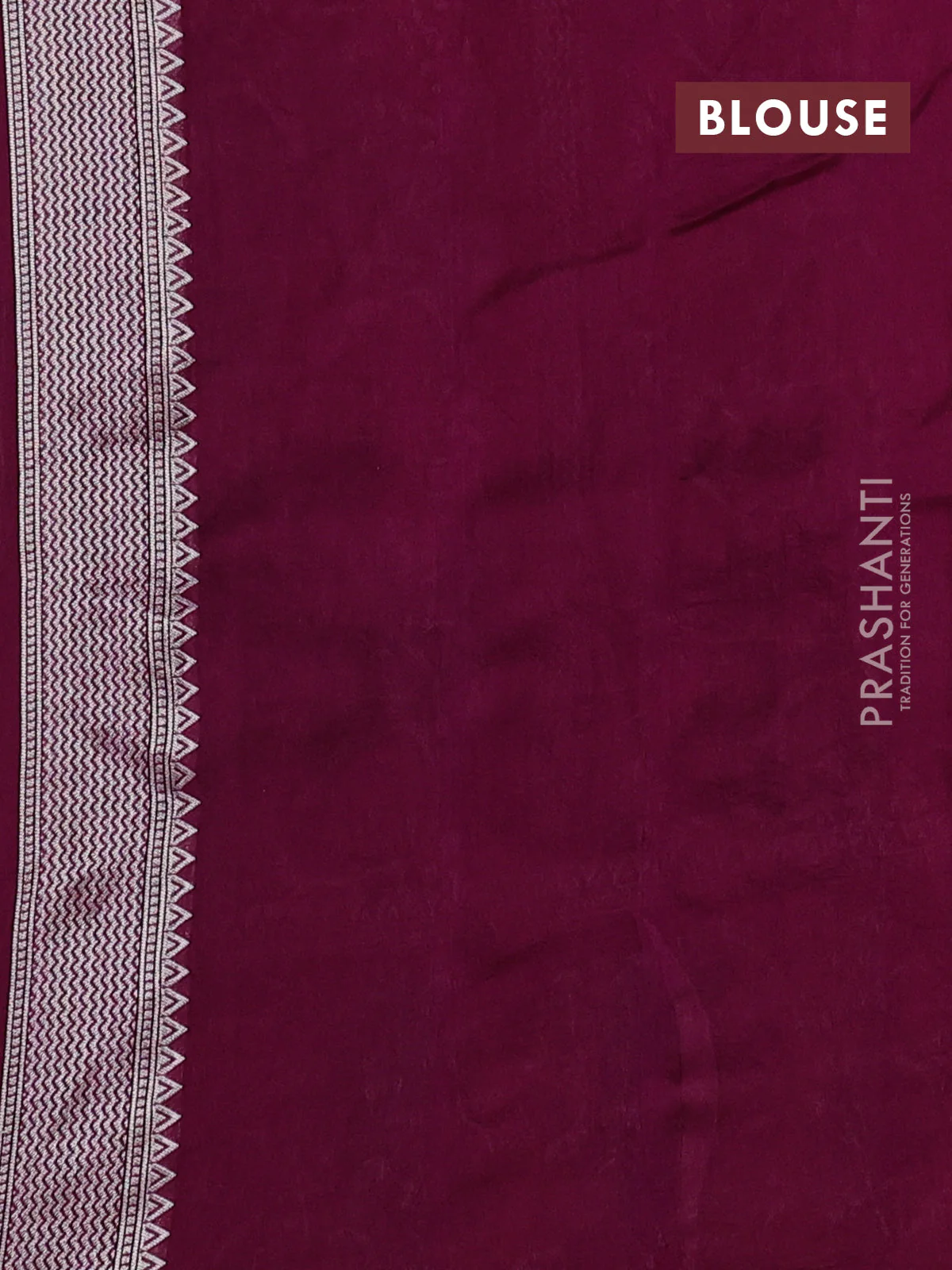 Banarasi raw silk saree purple with silver zari woven buttas and silver zari woven paithani style border - Image 3