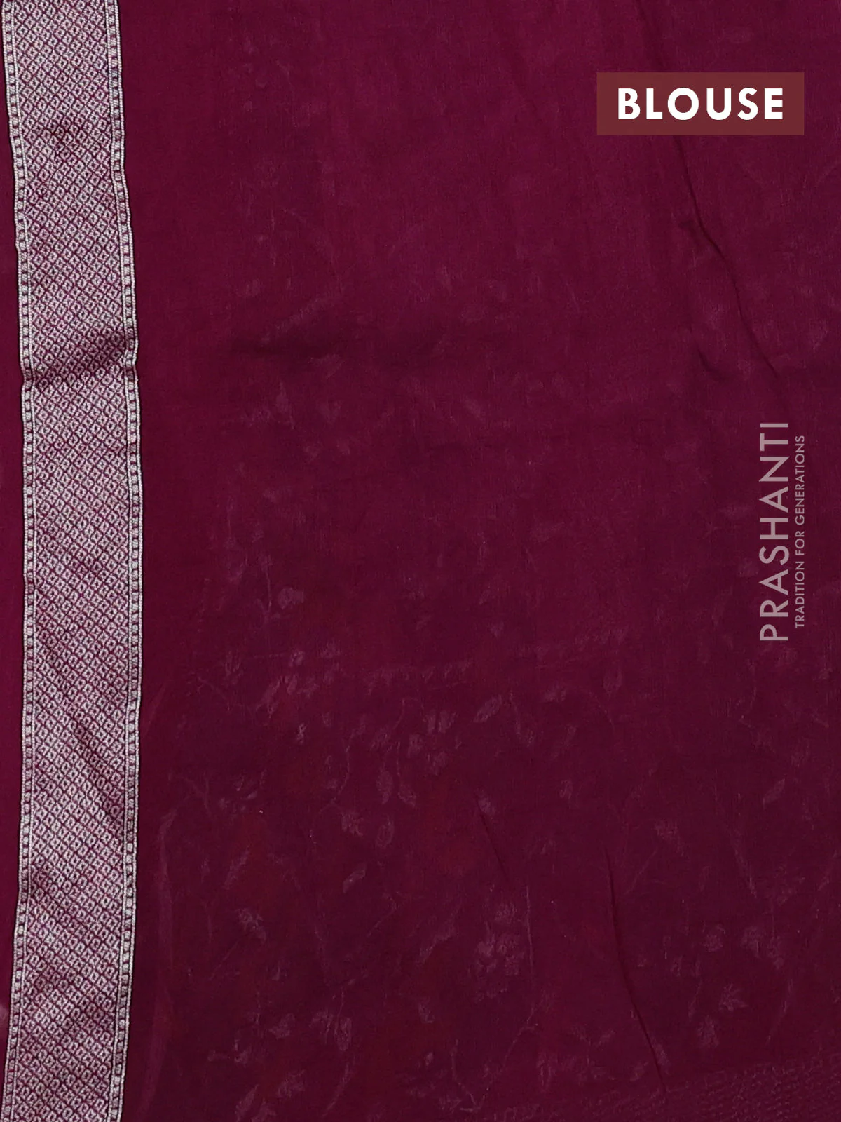 Banarasi raw silk saree purple with silver zari woven buttas and zari woven paithani style border - Image 3