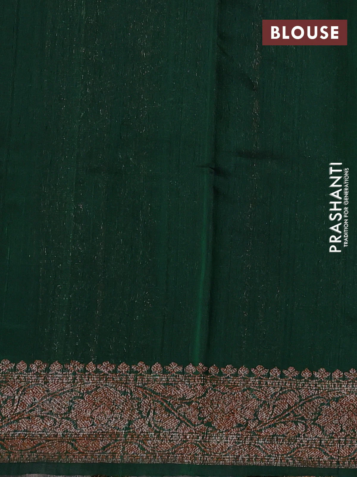 Banarasi raw silk saree red and green with woven buttas and woven border - Image 3