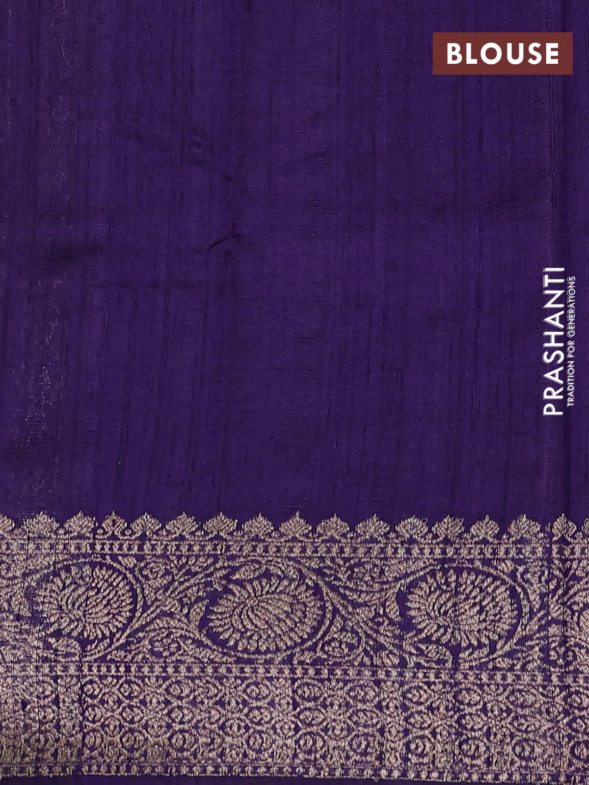 Banarasi raw silk saree rustic orange and pink violet with thread & zari woven buttas and woven border - Image 3
