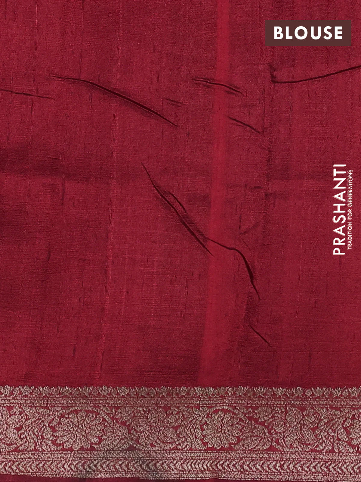 Banarasi raw silk saree violet and maroon with thread & zari woven buttas and woven border - Image 3