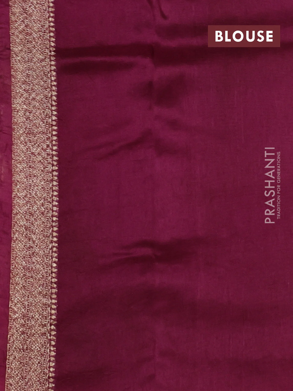 Banarasi raw silk saree wine shade with allover thread & zari weaves and woven border - Image 3