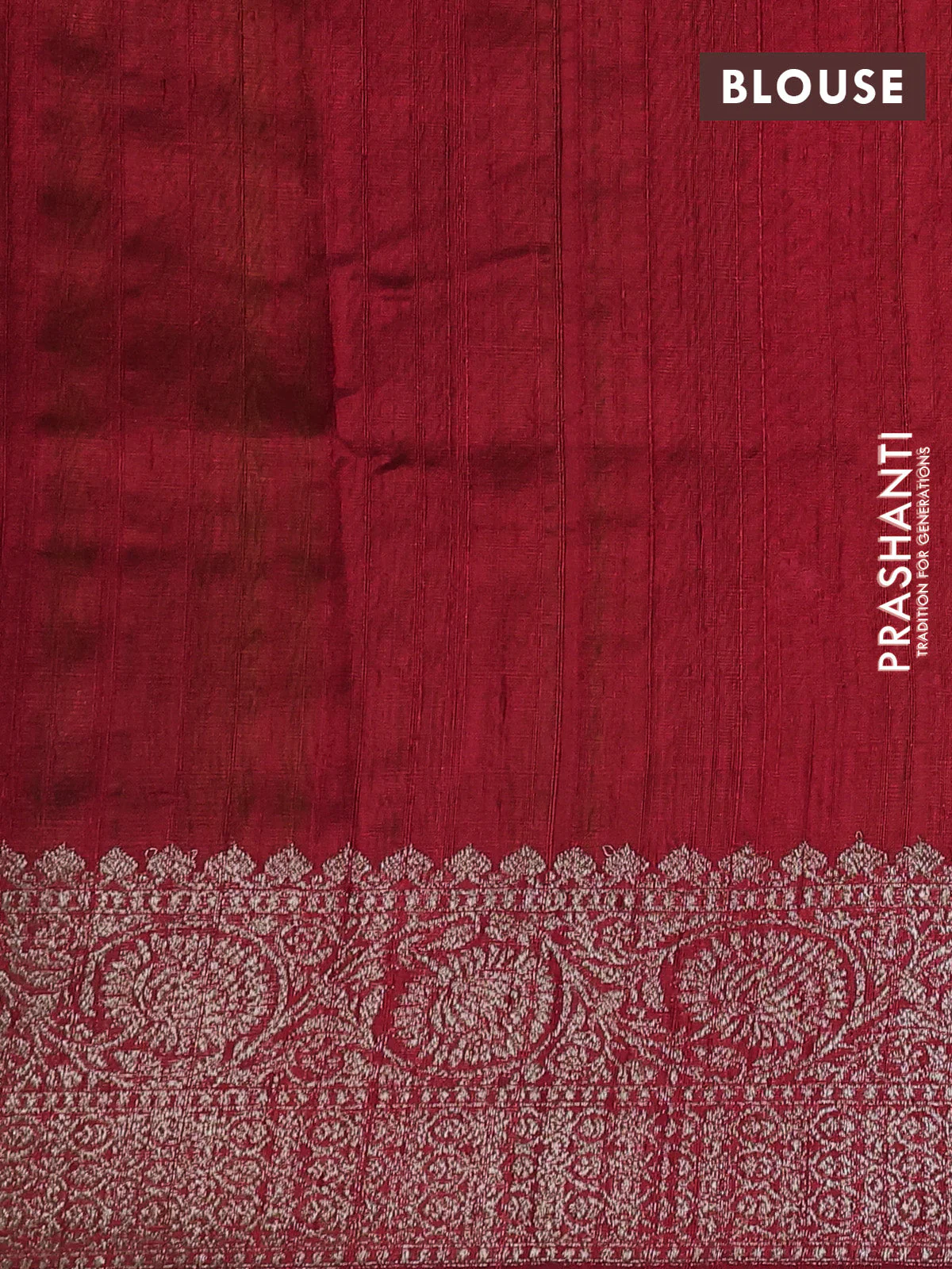 Banarasi raw silk saree yellow and green red with thread & zari woven buttas and woven border - Image 3