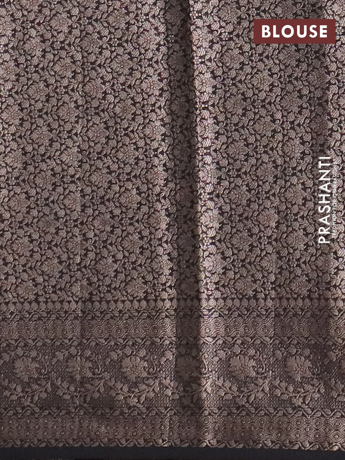 Banarasi semi chiniya saree black with allover thread & zari weaves and woven border - Image 4