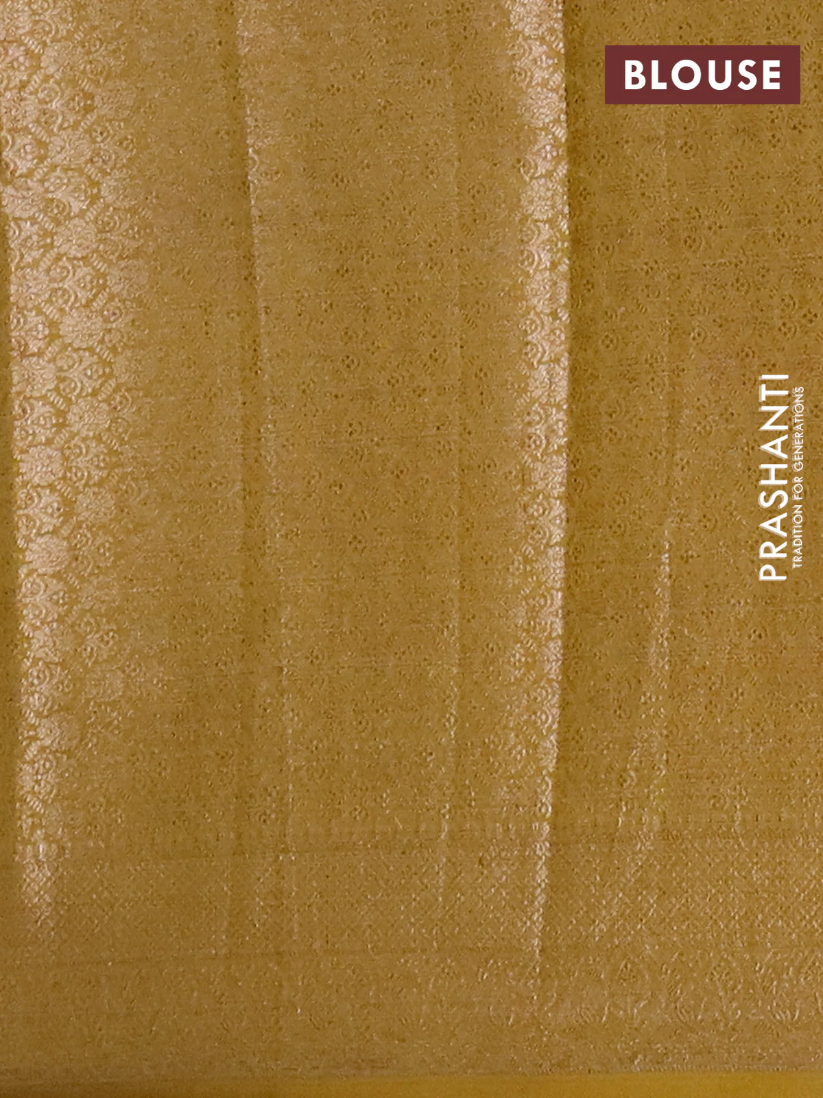 Banarasi semi chiniya saree dark mustard with allover thread & zari woven buttas and woven border - Image 4