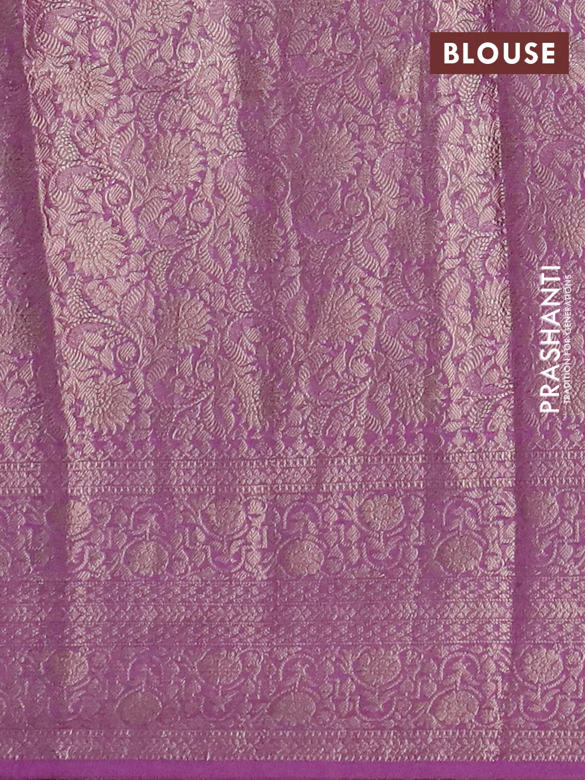 Banarasi semi chiniya saree lavender shade with allover thread & zari woven buttas and woven border - Image 4