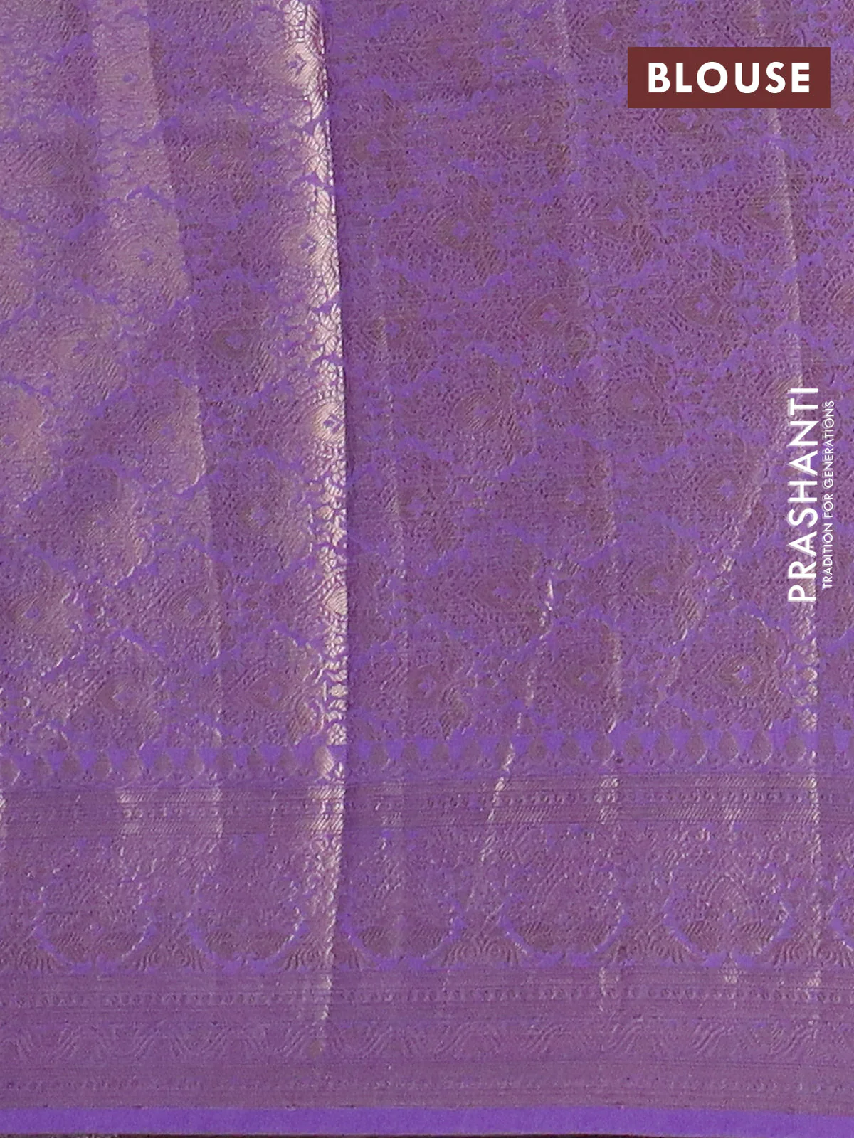 Banarasi semi chiniya saree lavender with allover thread & zari woven buttas and woven border - Image 4