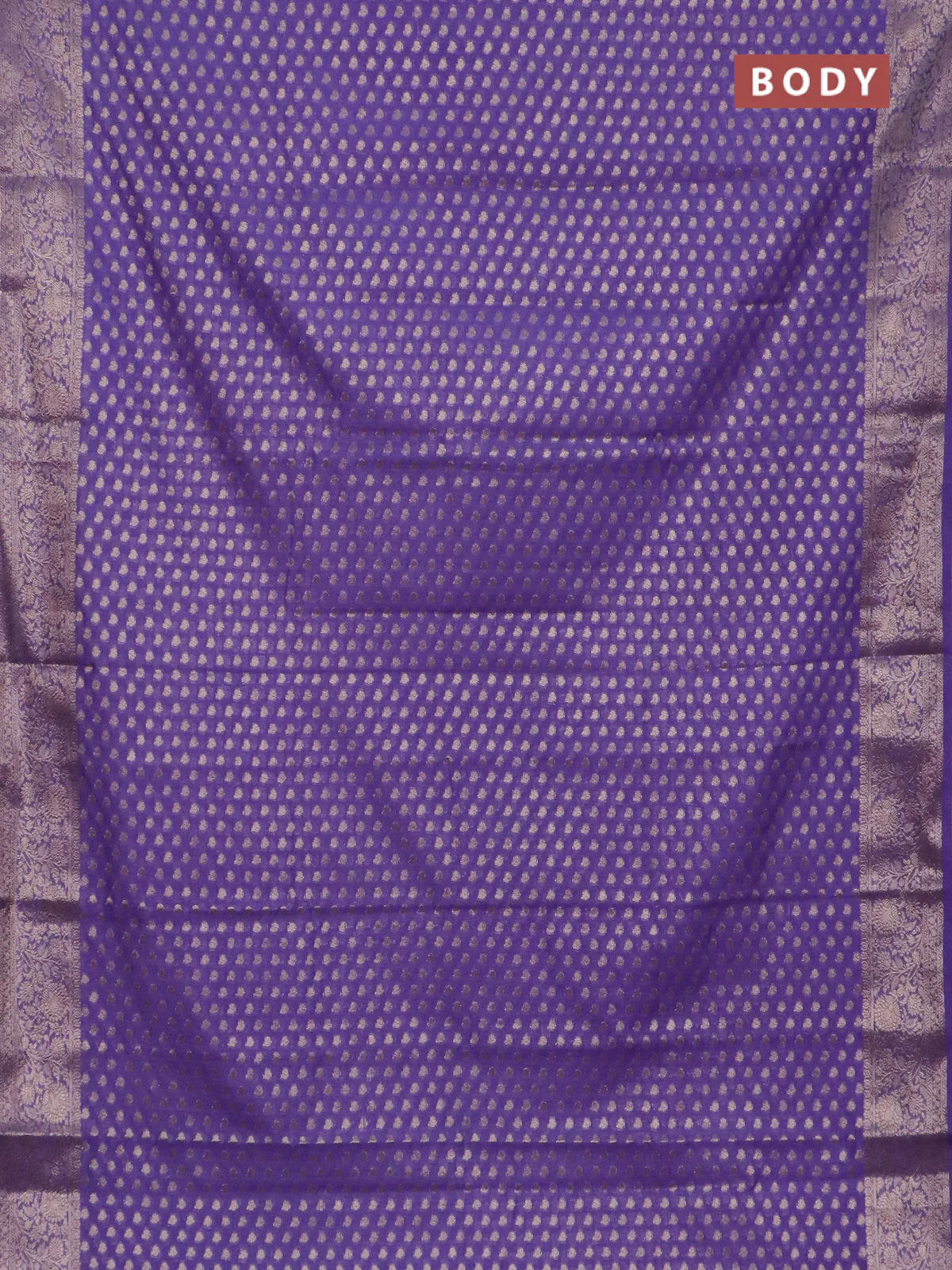 Banarasi semi chiniya saree lavender with allover thread & zari woven buttas and woven border - Image 2
