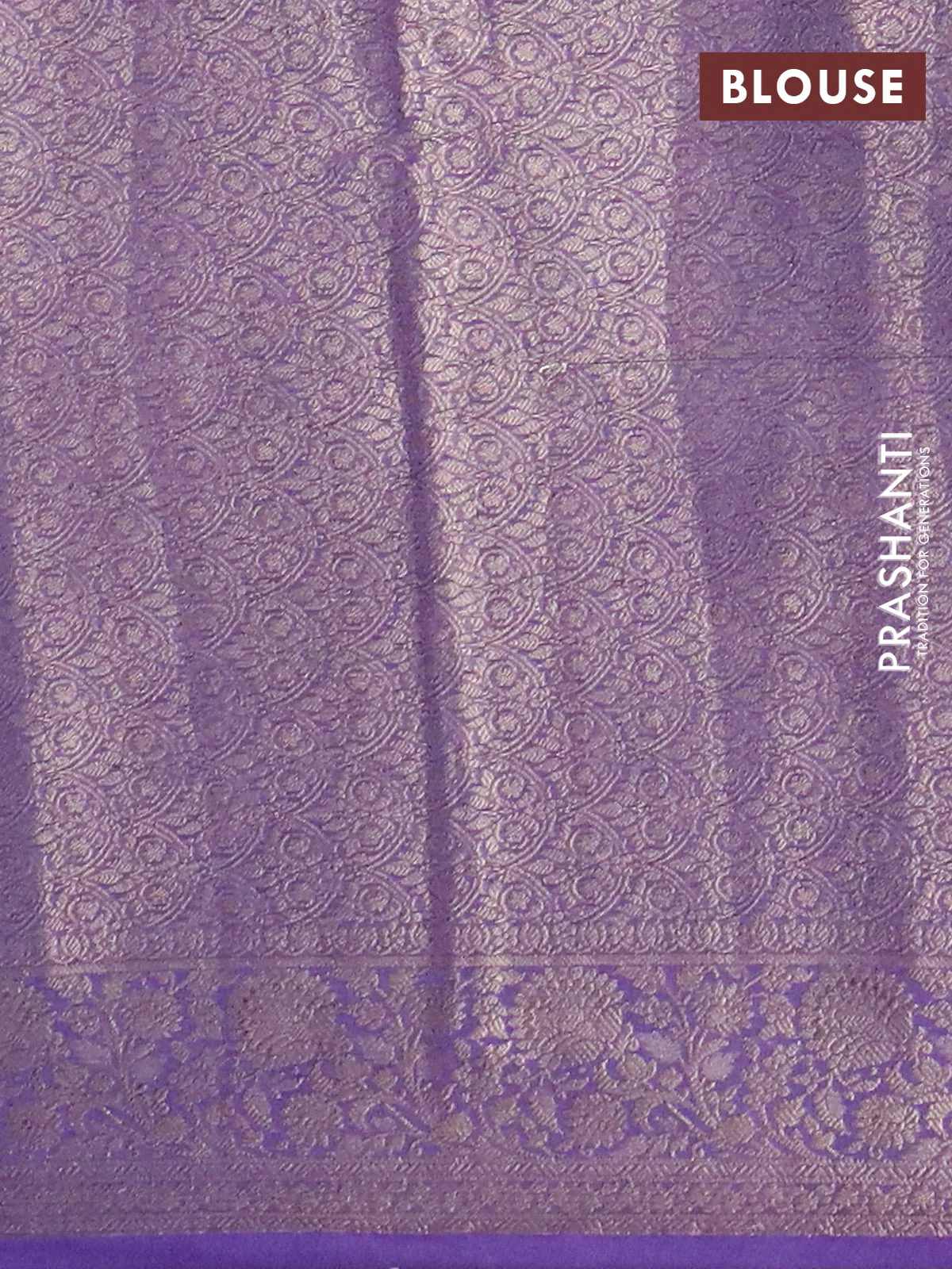 Banarasi semi chiniya saree lavender with allover thread & zari woven buttas and woven border - Image 4