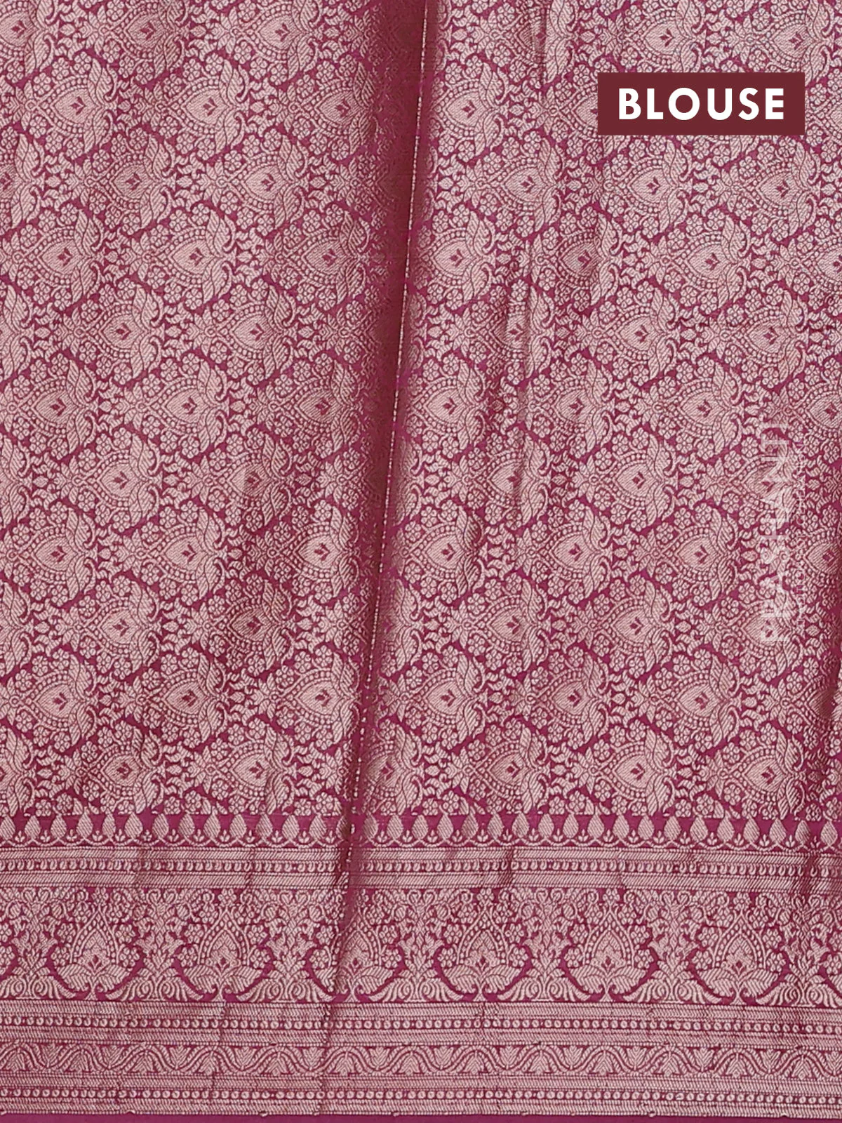 Banarasi semi chiniya saree mauve pink with allover thread & zari woven buttas and woven border - Image 4