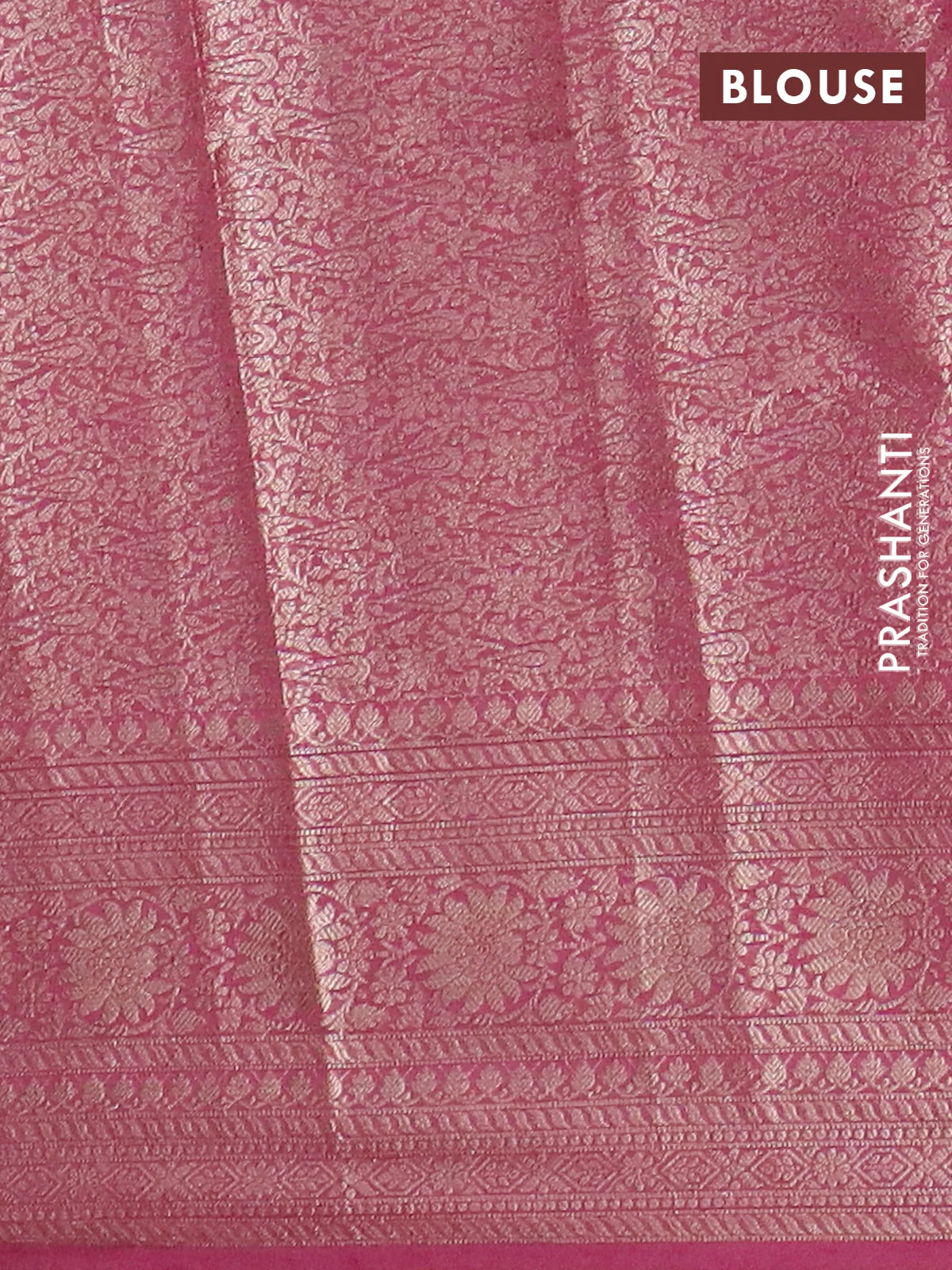Banarasi semi chiniya saree mauve pink with allover thread & zari woven buttas and woven border - Image 4