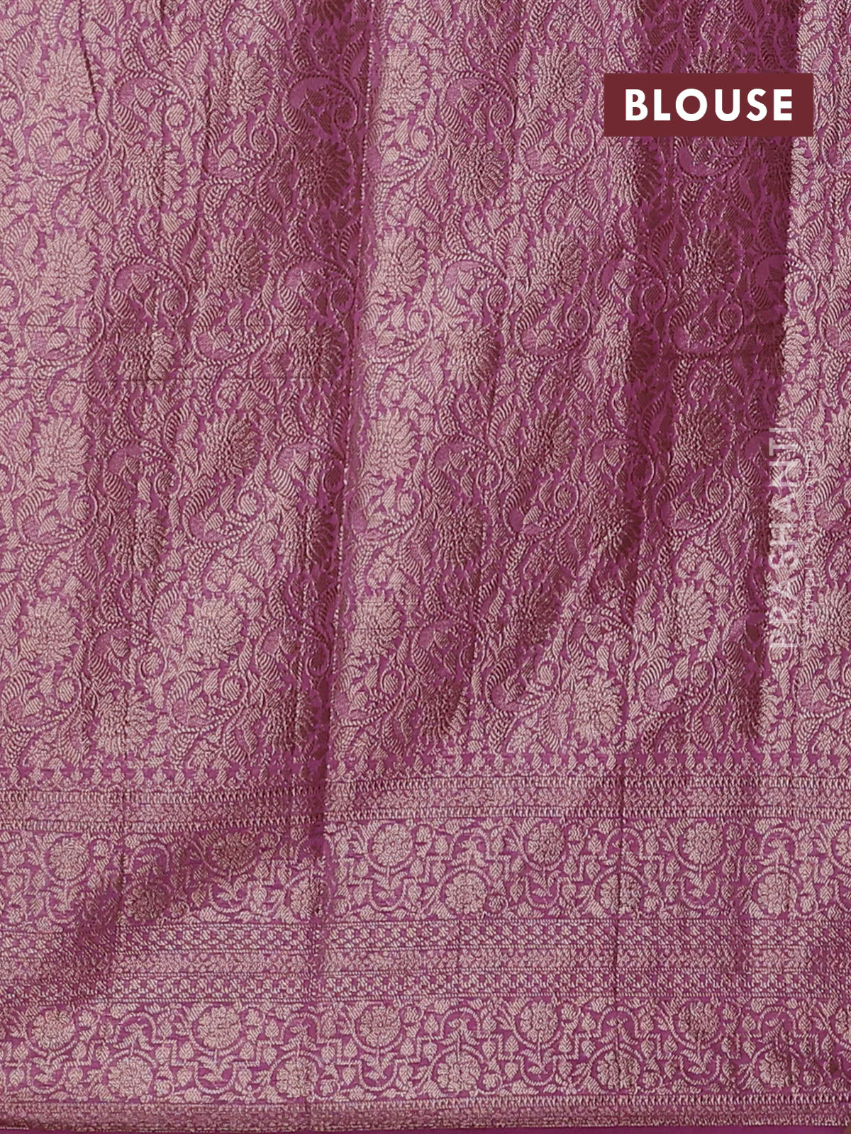 Banarasi semi chiniya saree mild purple with allover thread & zari woven buttas and woven border - Image 4
