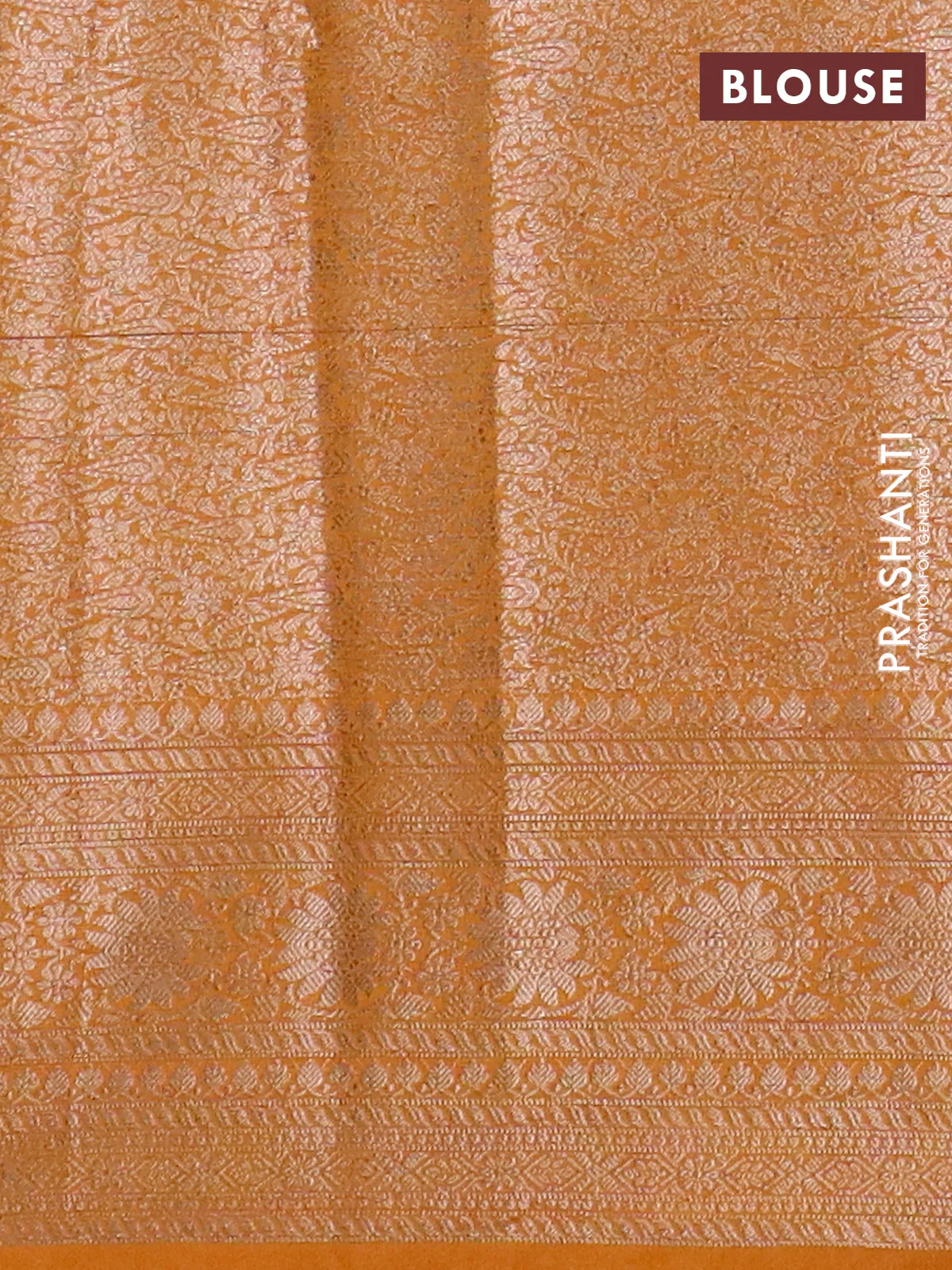 Banarasi semi chiniya saree mustard yellow with allover thread & zari woven buttas and woven border - Image 4