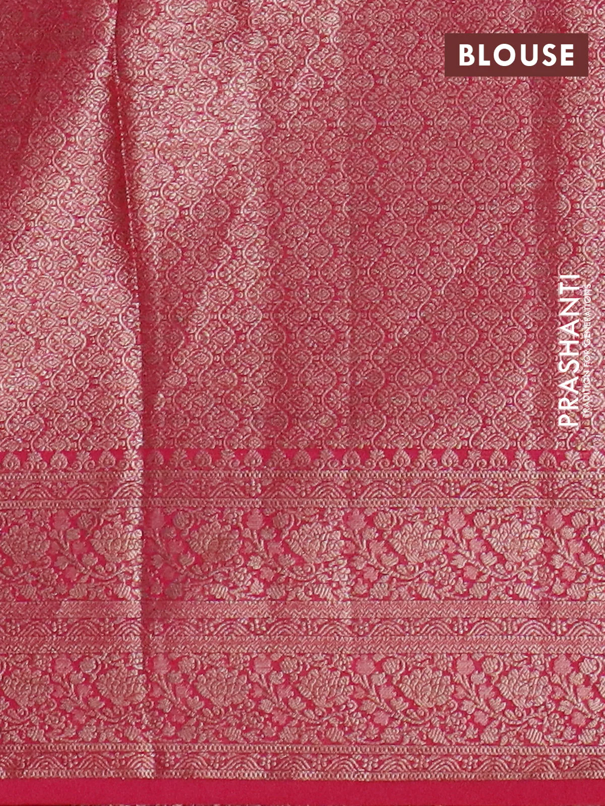 Banarasi semi chiniya saree pink with allover thread & zari weaves and woven border - Image 4