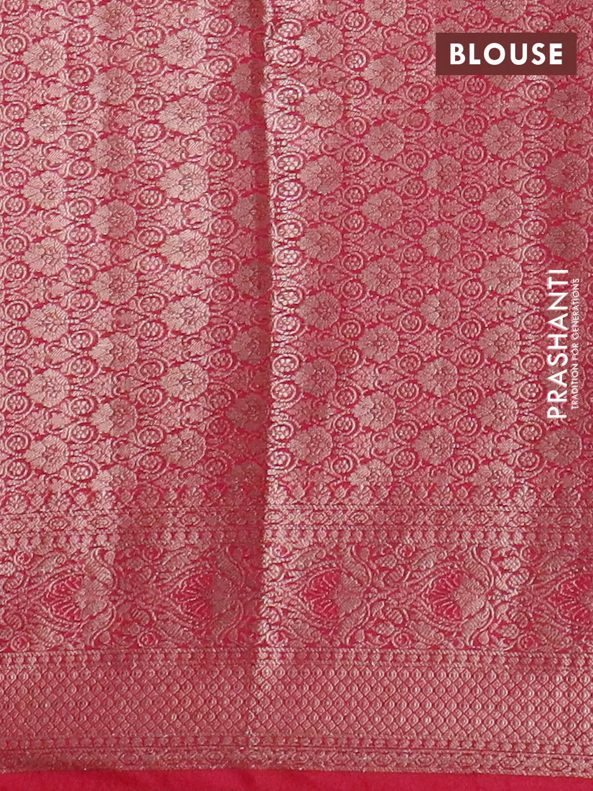 Banarasi semi chiniya saree pink with allover thread & zari weaves and woven border - Image 4