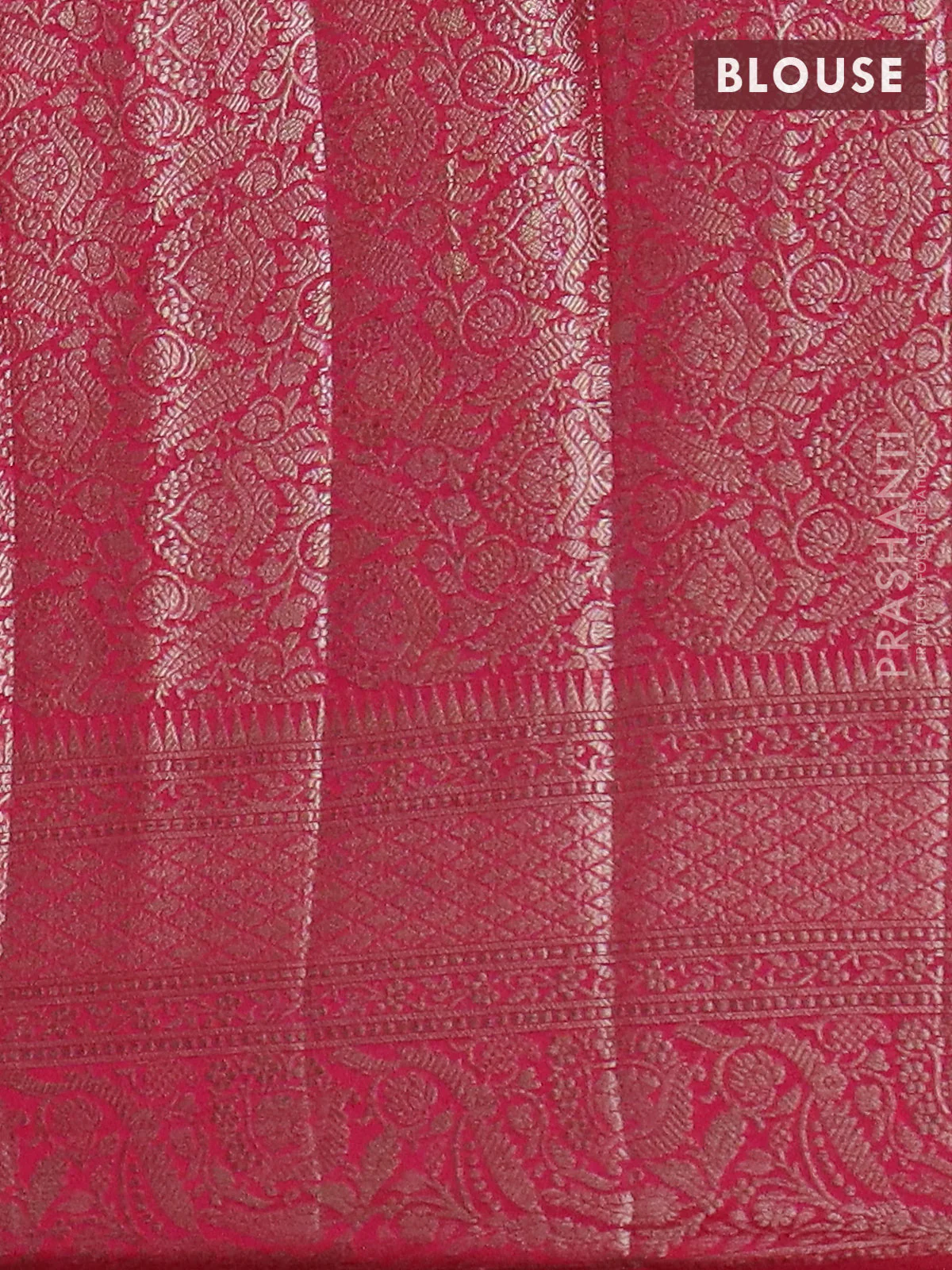 Banarasi semi chiniya saree pink with allover thread & zari woven buttas and woven border - Image 4