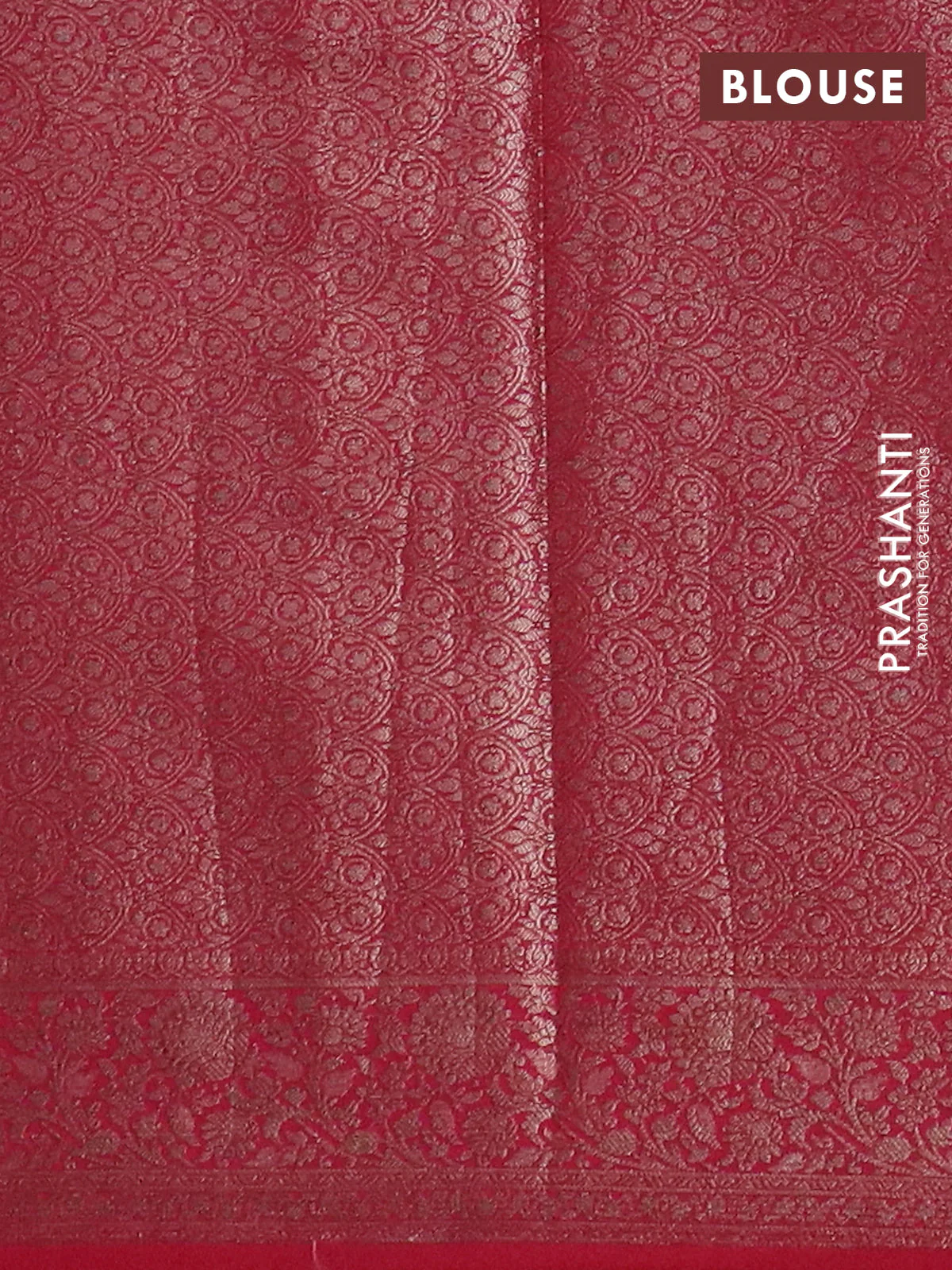Banarasi semi chiniya saree wine shade with allover thread & zari woven buttas and woven border - Image 4
