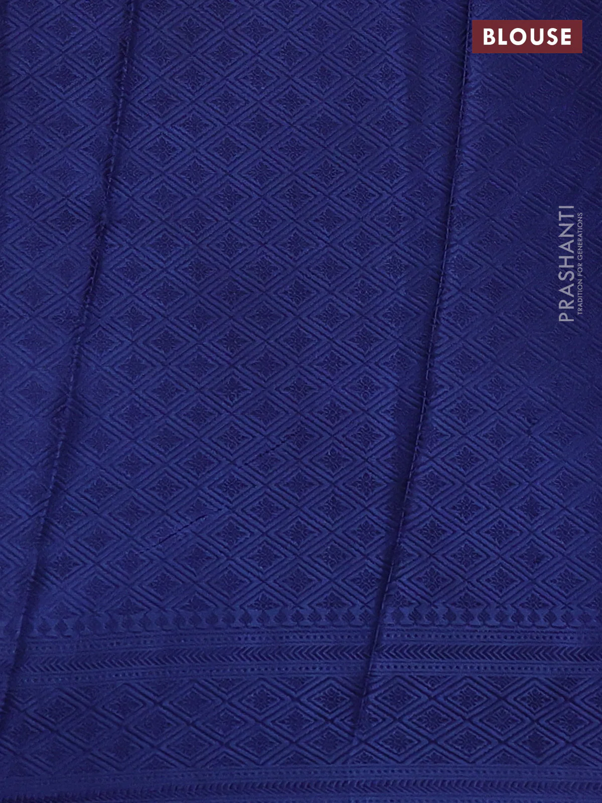 Banarasi semi crepe saree blue with allover thread & zari woven brocade weaves and woven border - Image 3