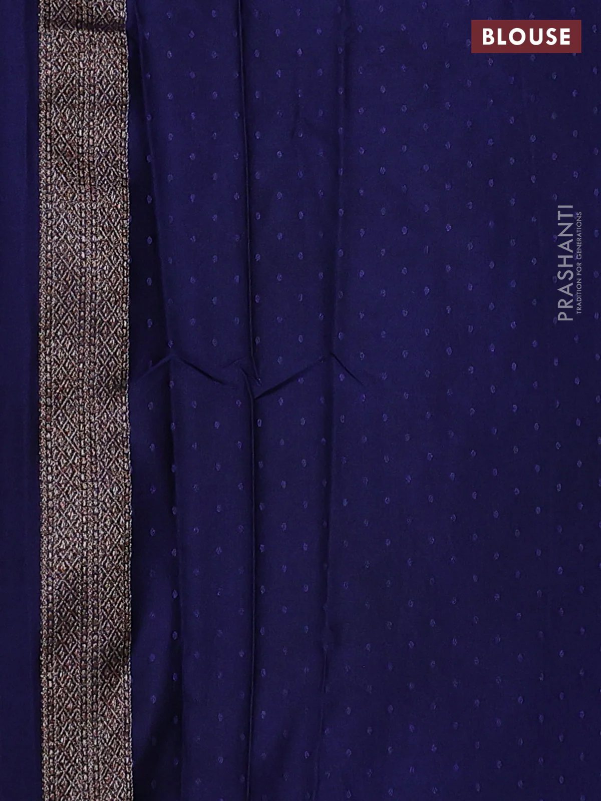 Banarasi semi crepe saree blue with allover thread & zari woven brocade weaves and woven border - Image 3