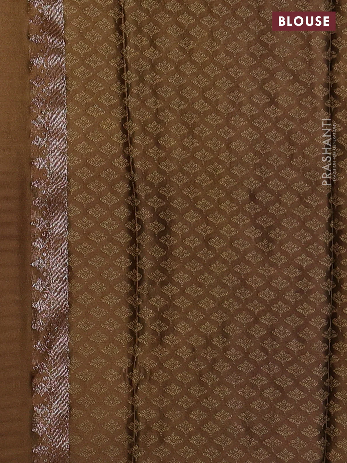 Banarasi semi crepe saree dark mehendi green with allover thread & zari woven brocade weaves and woven border - Image 3