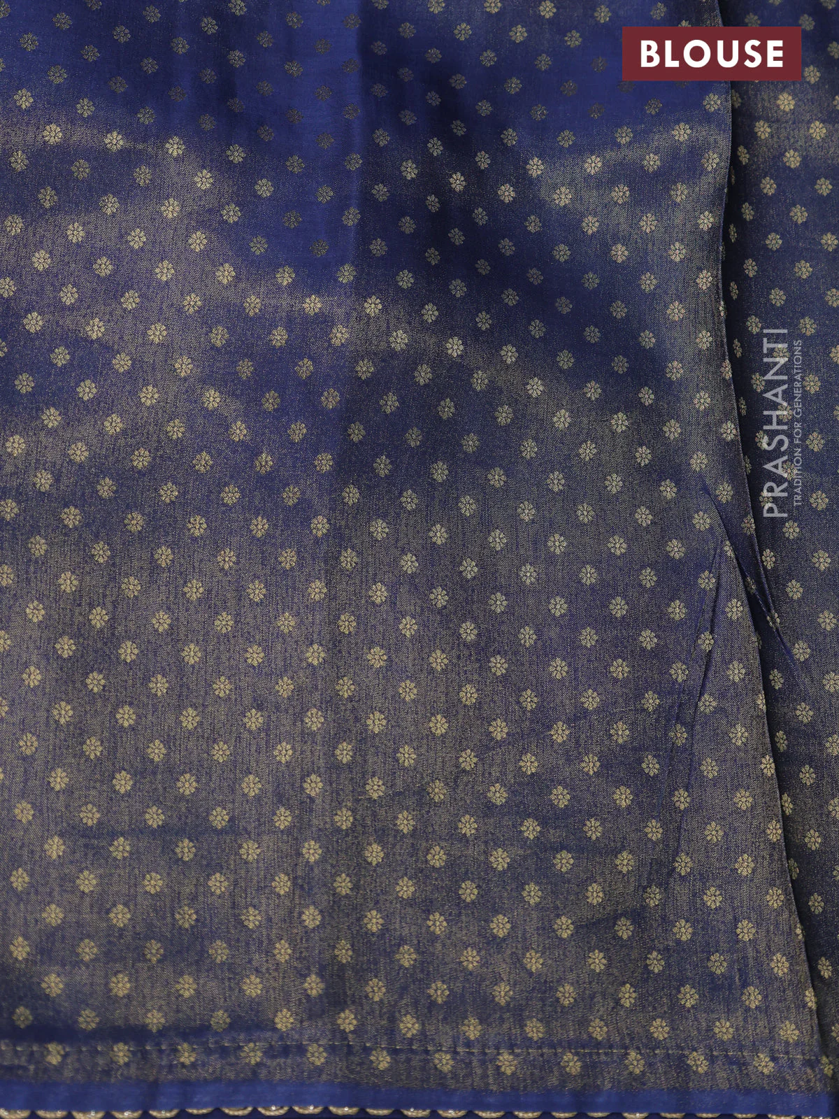 Banarasi semi crepe saree dual shade of peacock blue with allover zari woven brocade weaves and lace work border - Image 4