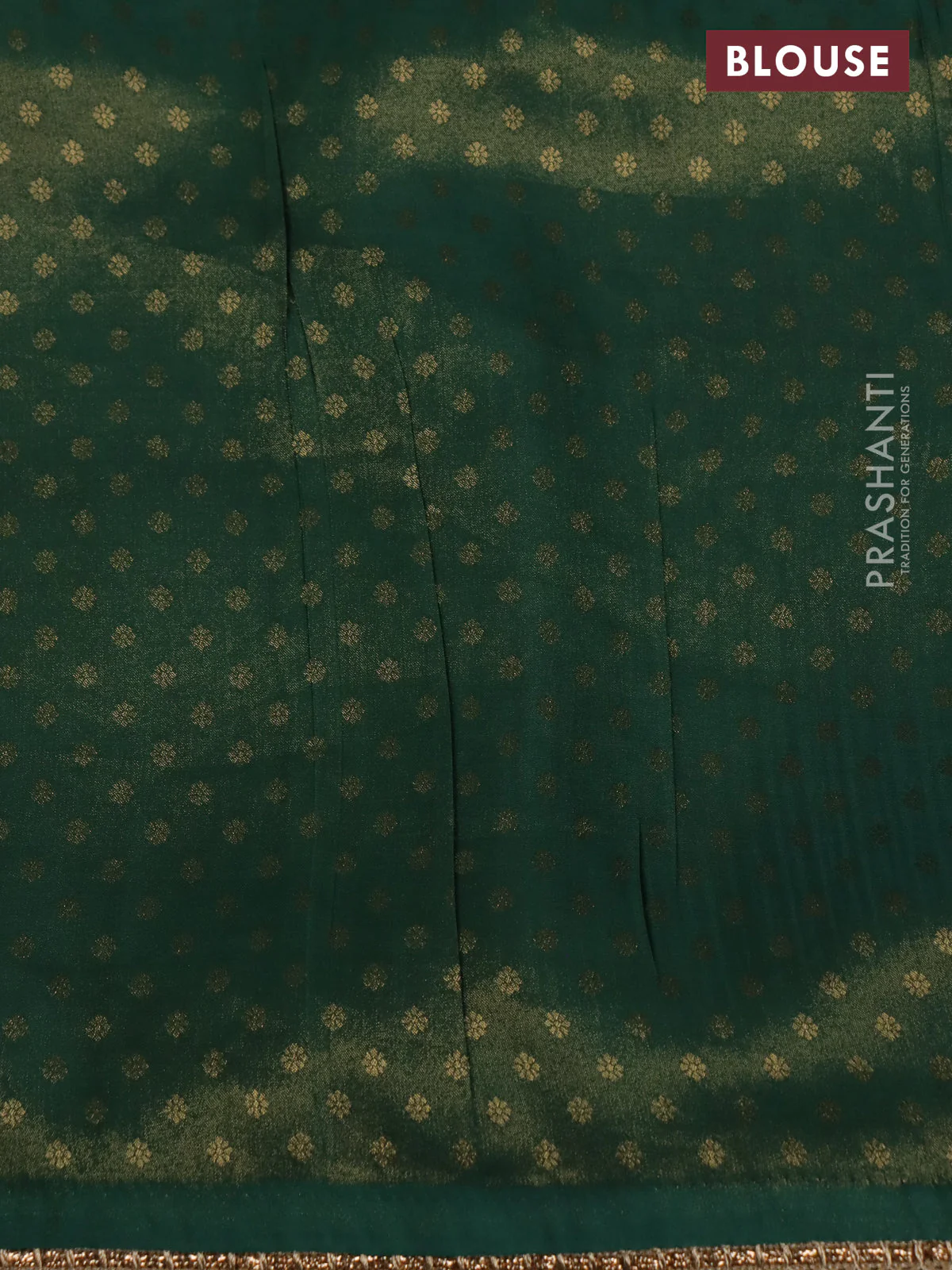 Banarasi semi crepe saree green with allover zari woven brocade weaves and lace work border - Image 4