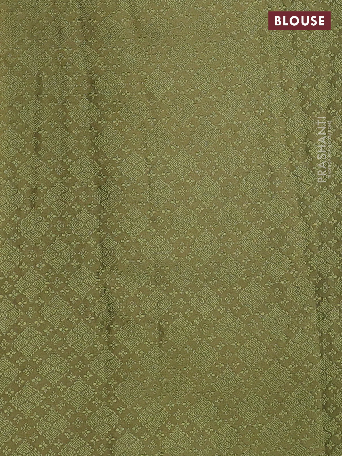 Banarasi semi crepe saree mehendi green with allover thread & zari woven brocade weaves and woven border - Image 3