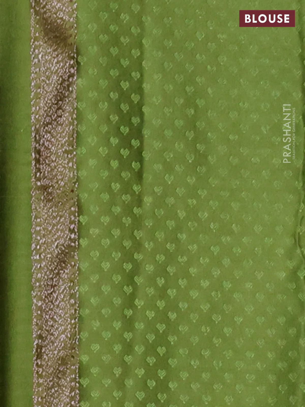 Banarasi semi crepe saree mehendi green with allover thread & zari woven brocade weaves and woven border - Image 3