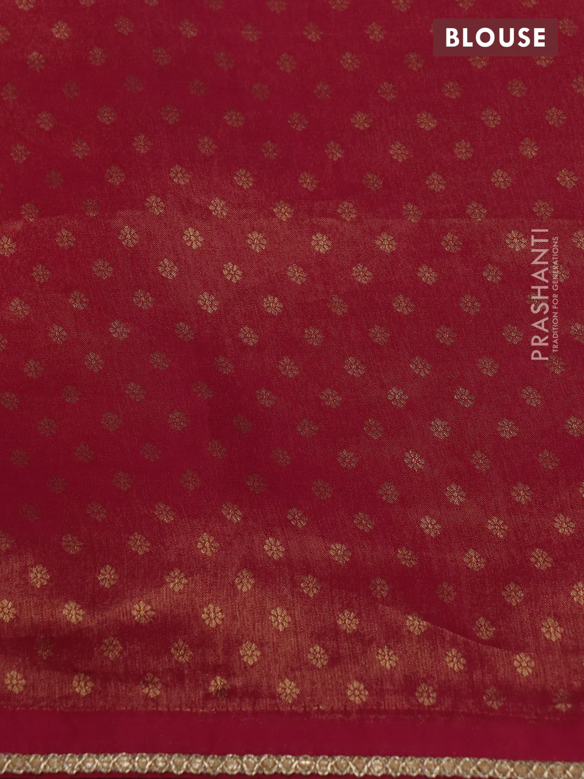 Banarasi semi crepe saree pink with allover zari woven brocade weaves and lace work border - Image 4