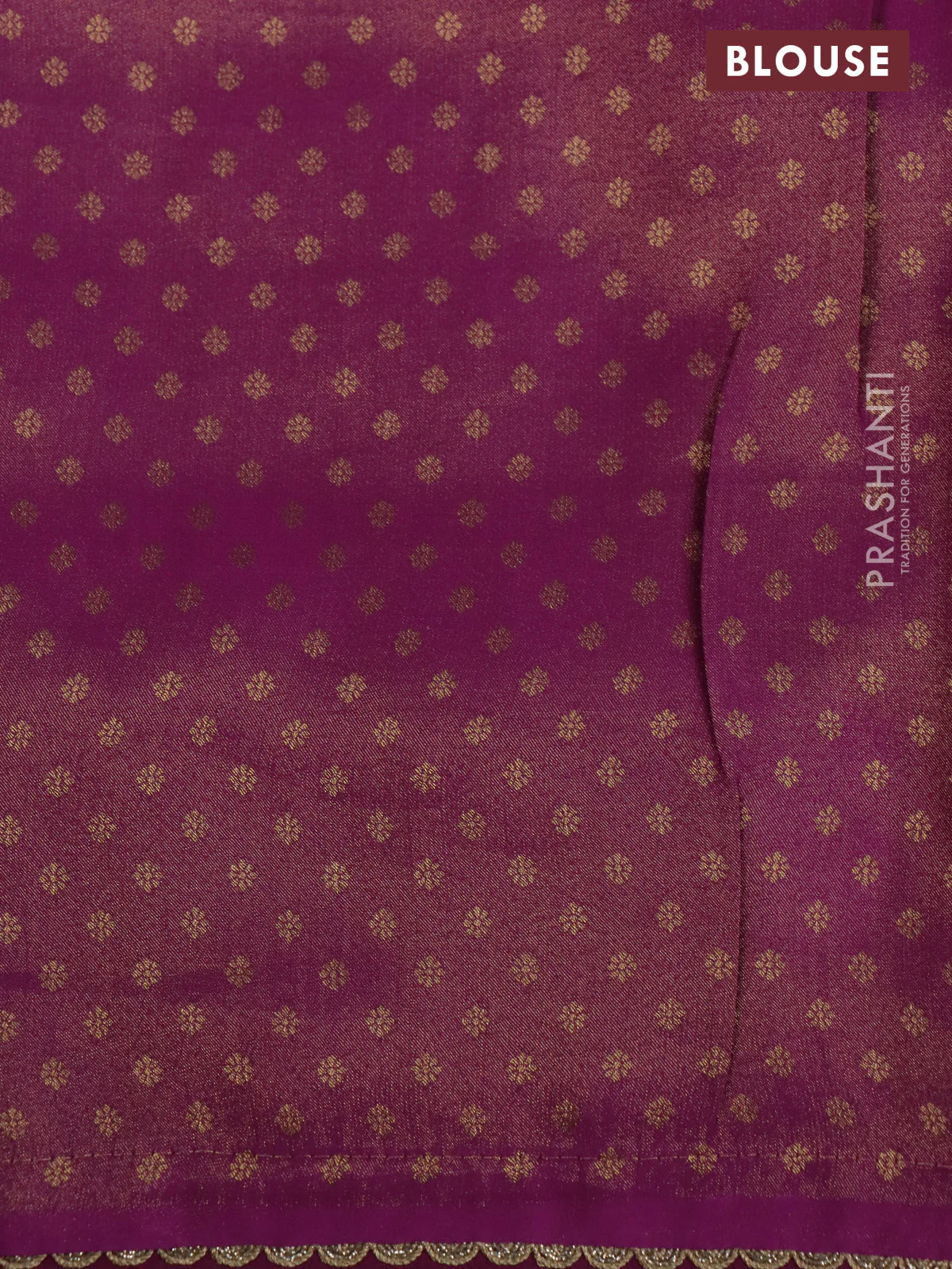 Banarasi semi crepe saree purple with allover zari woven brocade weaves and lace work border - Image 4