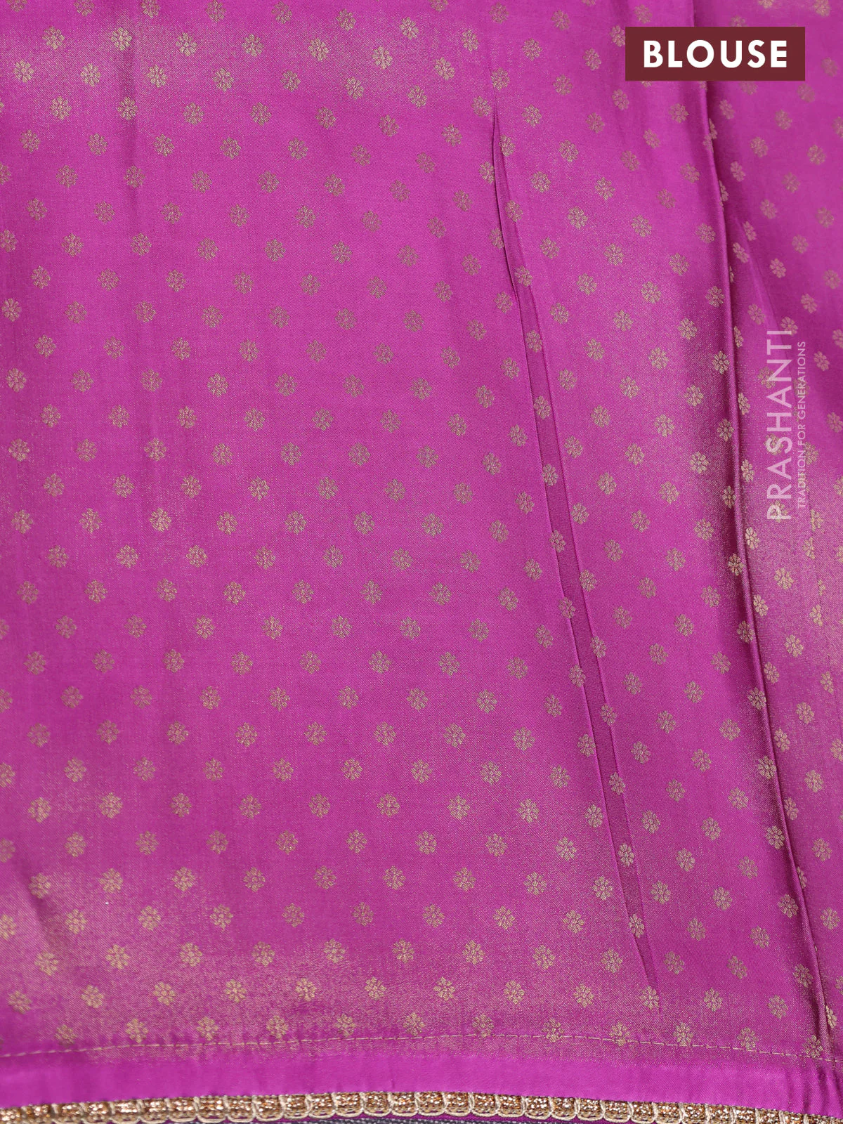 Banarasi semi crepe saree purple with allover zari woven brocade weaves and lace work border - Image 4