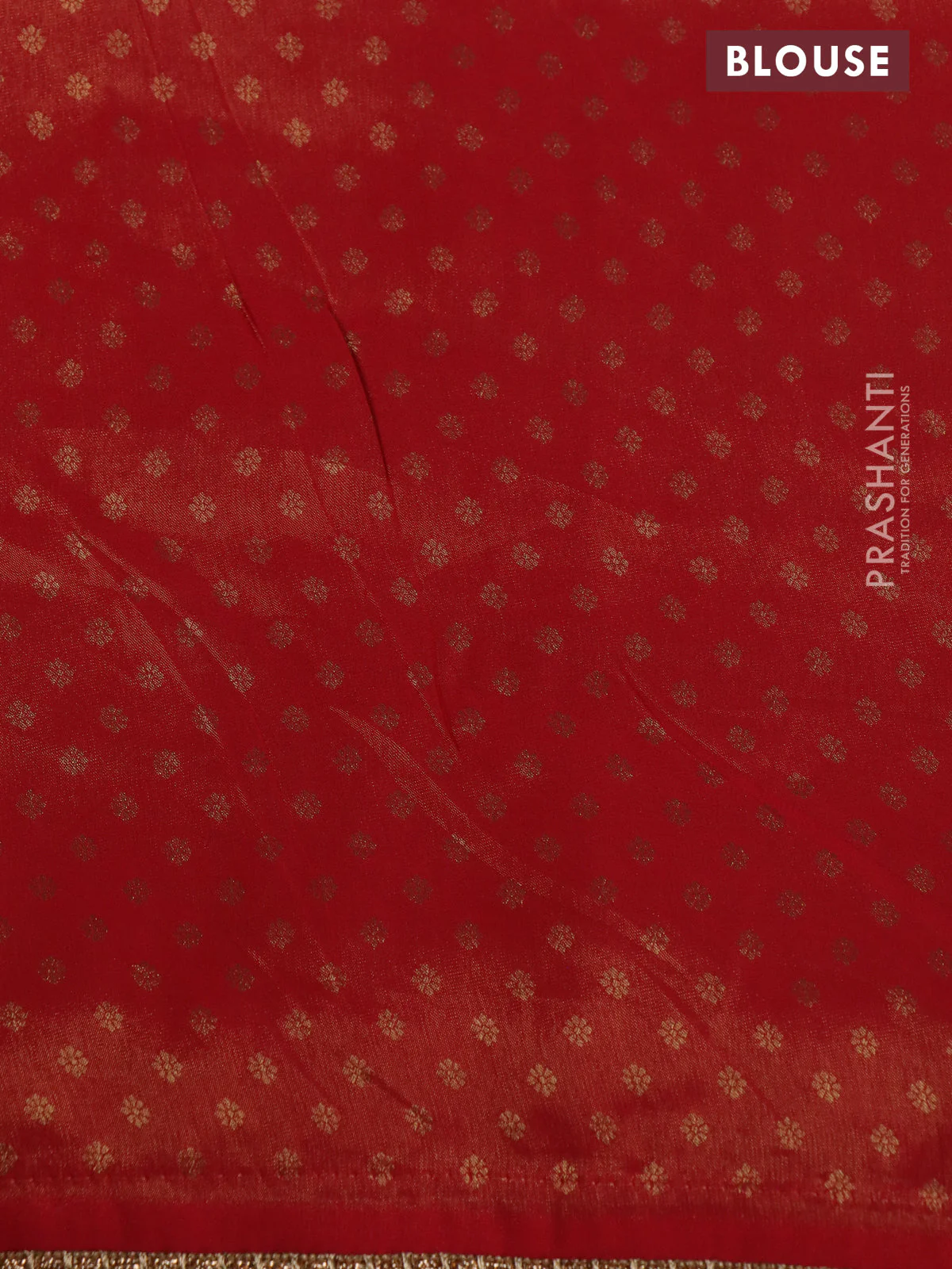 Banarasi semi crepe saree red with allover zari woven brocade weaves and lace work border - Image 4