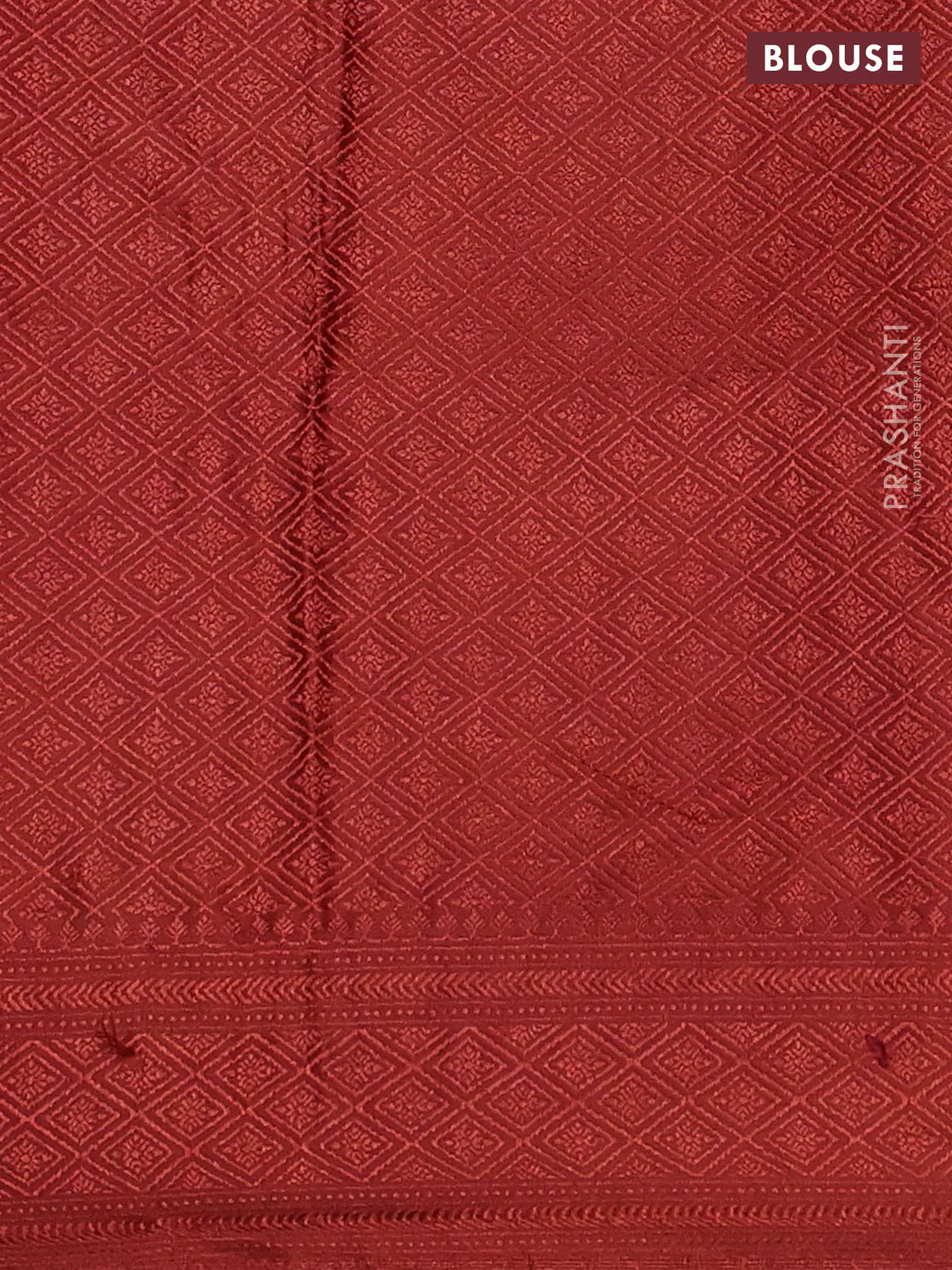 Banarasi semi crepe saree rust shade with allover thread & zari woven brocade weaves and woven border - Image 3