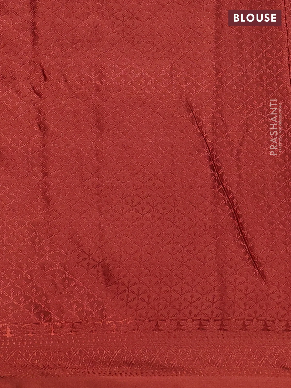 Banarasi semi crepe saree rust shade with allover thread & zari woven brocade weaves and woven border - Image 3