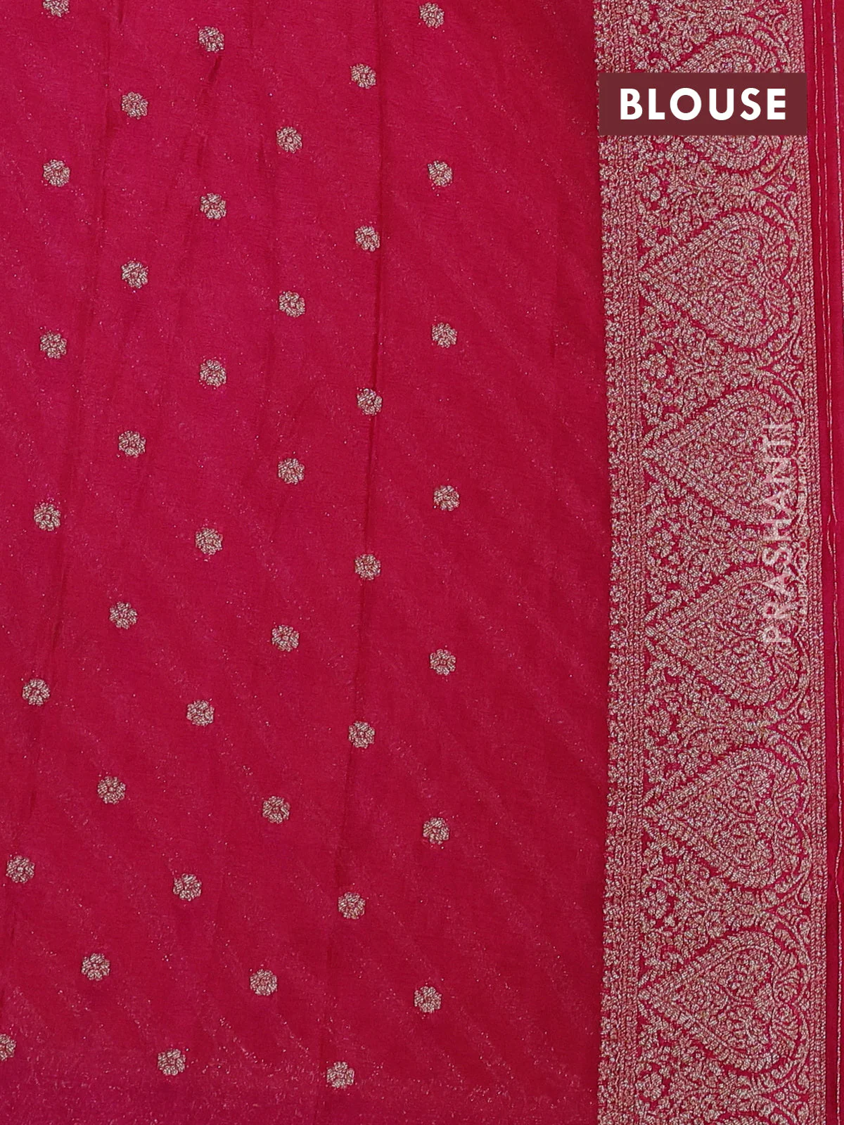 Banarasi semi crepe saree yellow and purple with allover zari weaves and zari woven border - Image 3