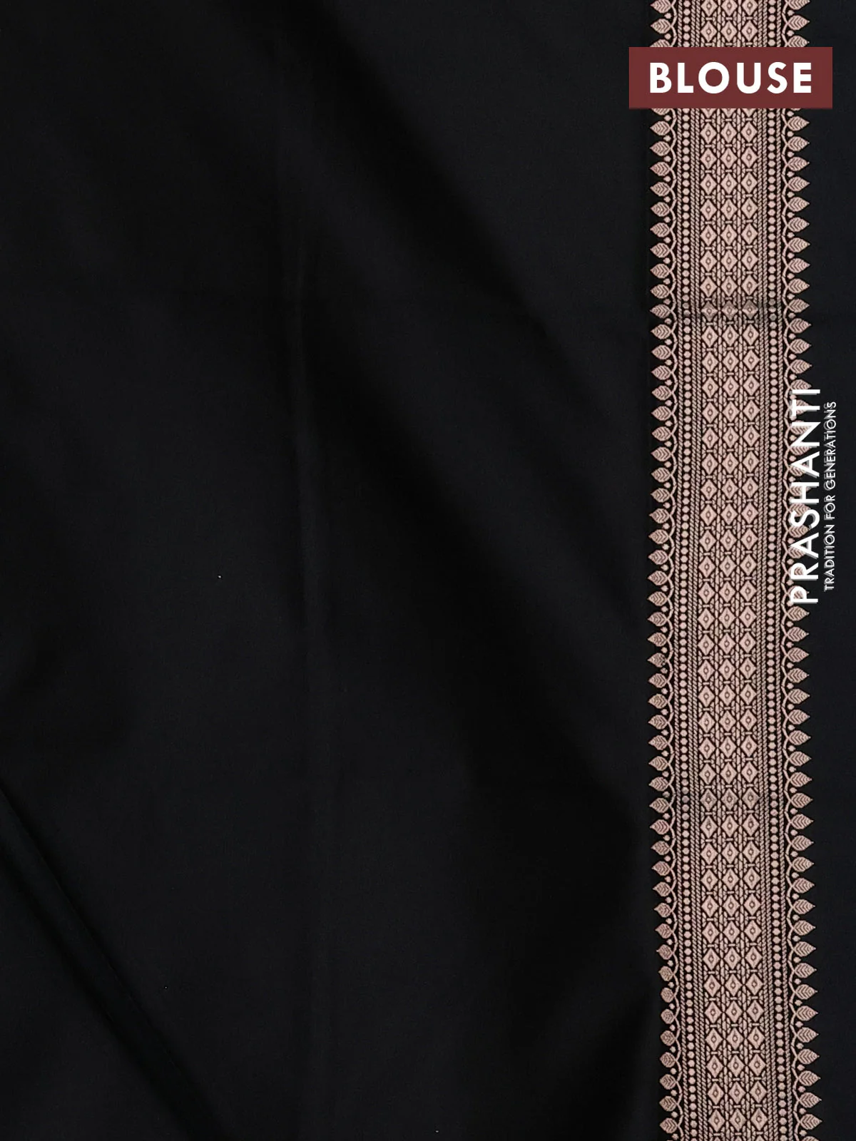 Banarasi semi katan saree black with allover vanasingaram zari weaves and woven border - Image 3