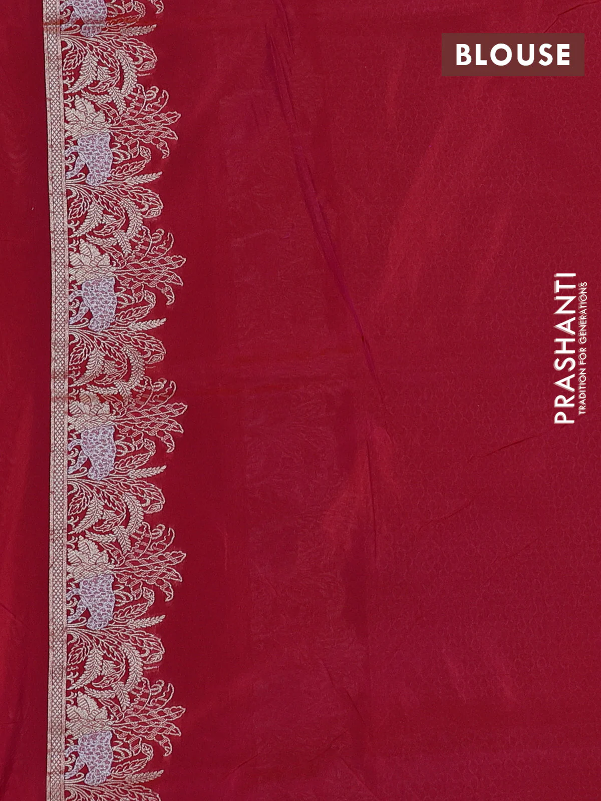 Banarasi semi katan saree dual shade of pink with allover zari weaves and zari woven border - Image 3