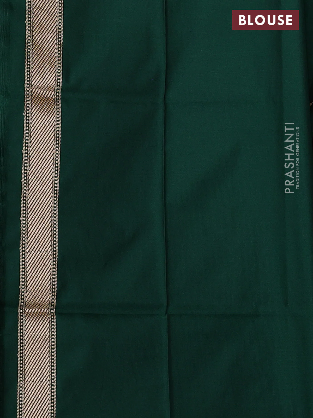 Banarasi semi katan saree green with zari woven buttas and zari woven border - Image 3