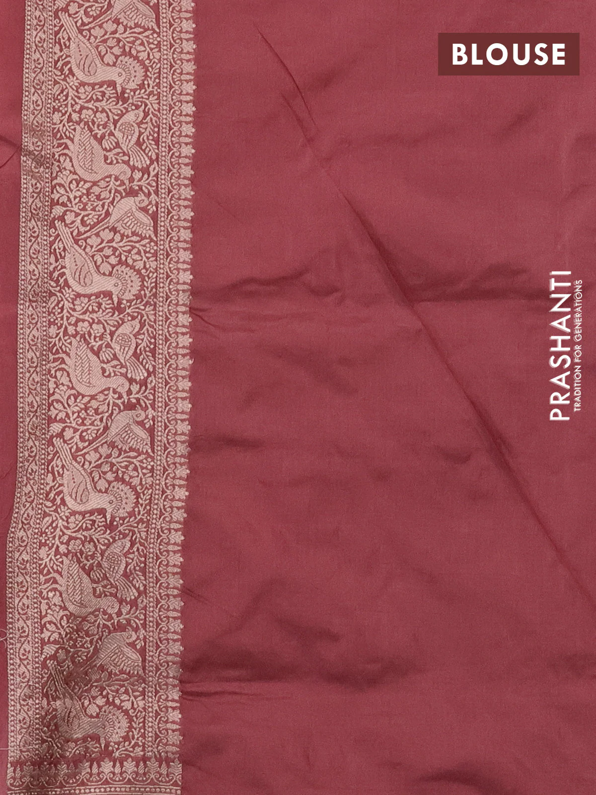 Banarasi semi katan saree mauve pink with zari woven buttas and zari woven border - Image 3