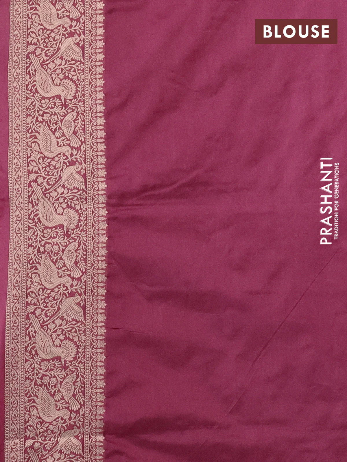 Banarasi semi katan saree mauve pink with zari woven buttas and zari woven border - Image 3