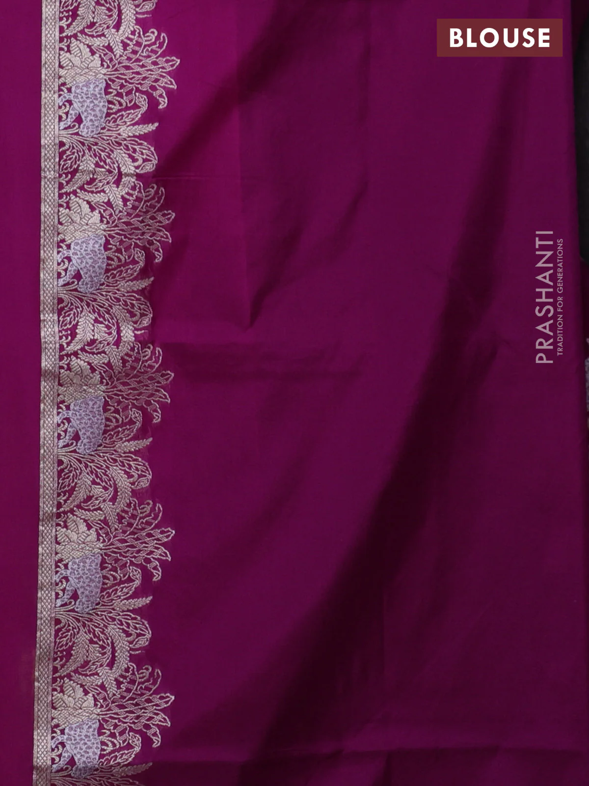 Banarasi semi katan saree purple with allover zari weaves and zari woven border - Image 3
